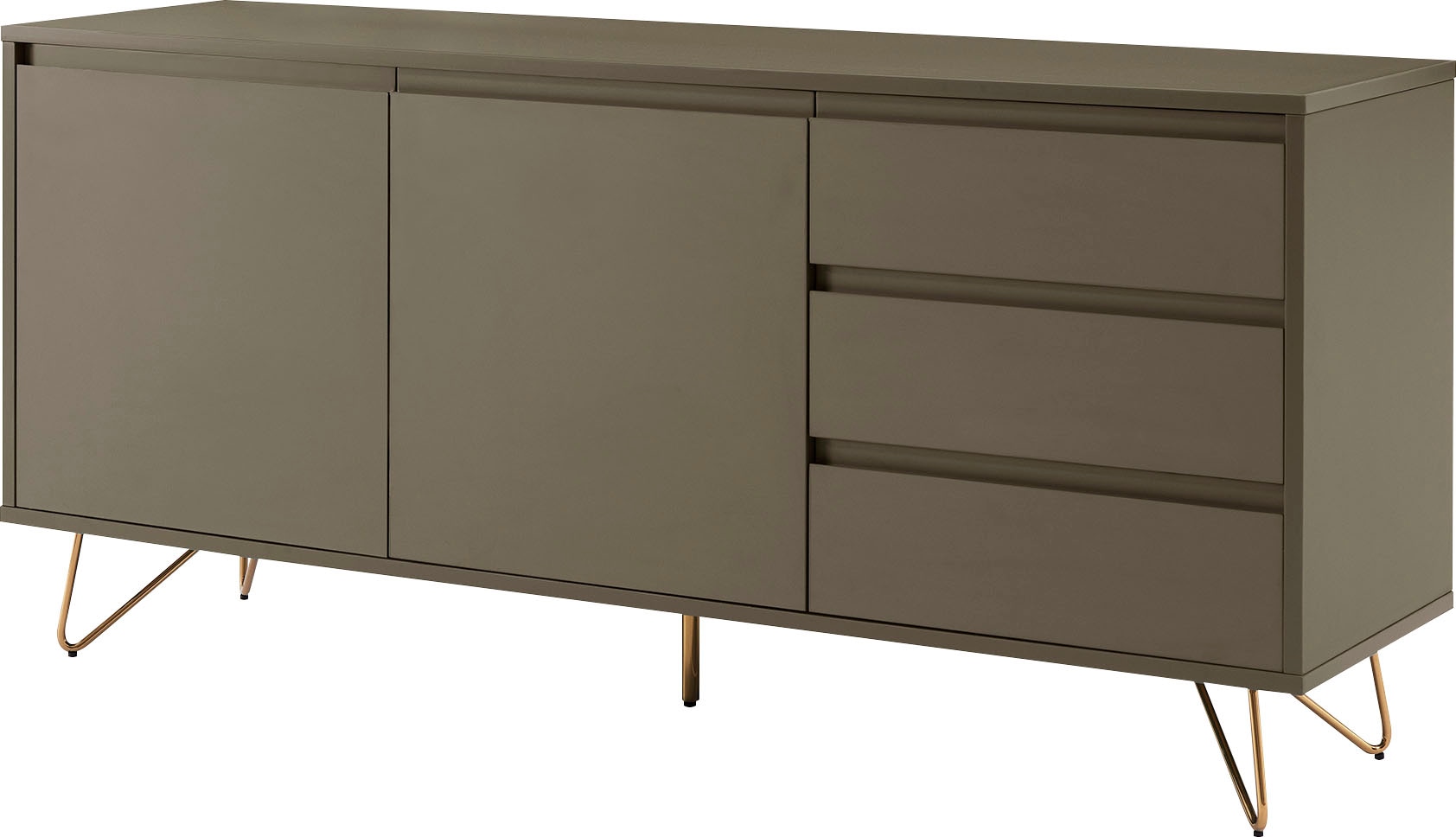 SalesFever Sideboard, Kommode mit Haarnadelbeine aus Metall mit Messinglegi günstig online kaufen