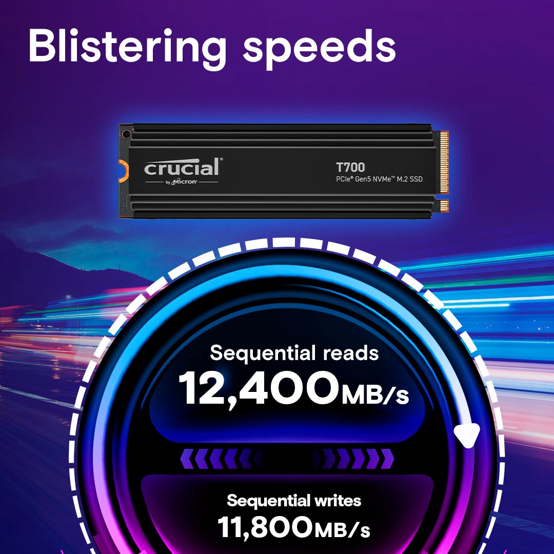 Crucial interne SSD »T700 4 TB Heatsink«, Anschluss PCI Express 5.0