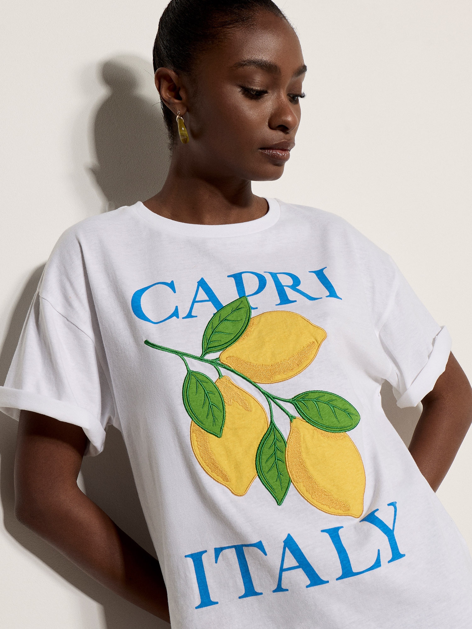 Apricot Shirttop »Capri Italy Lemon T-Shirt« mit Stickerei