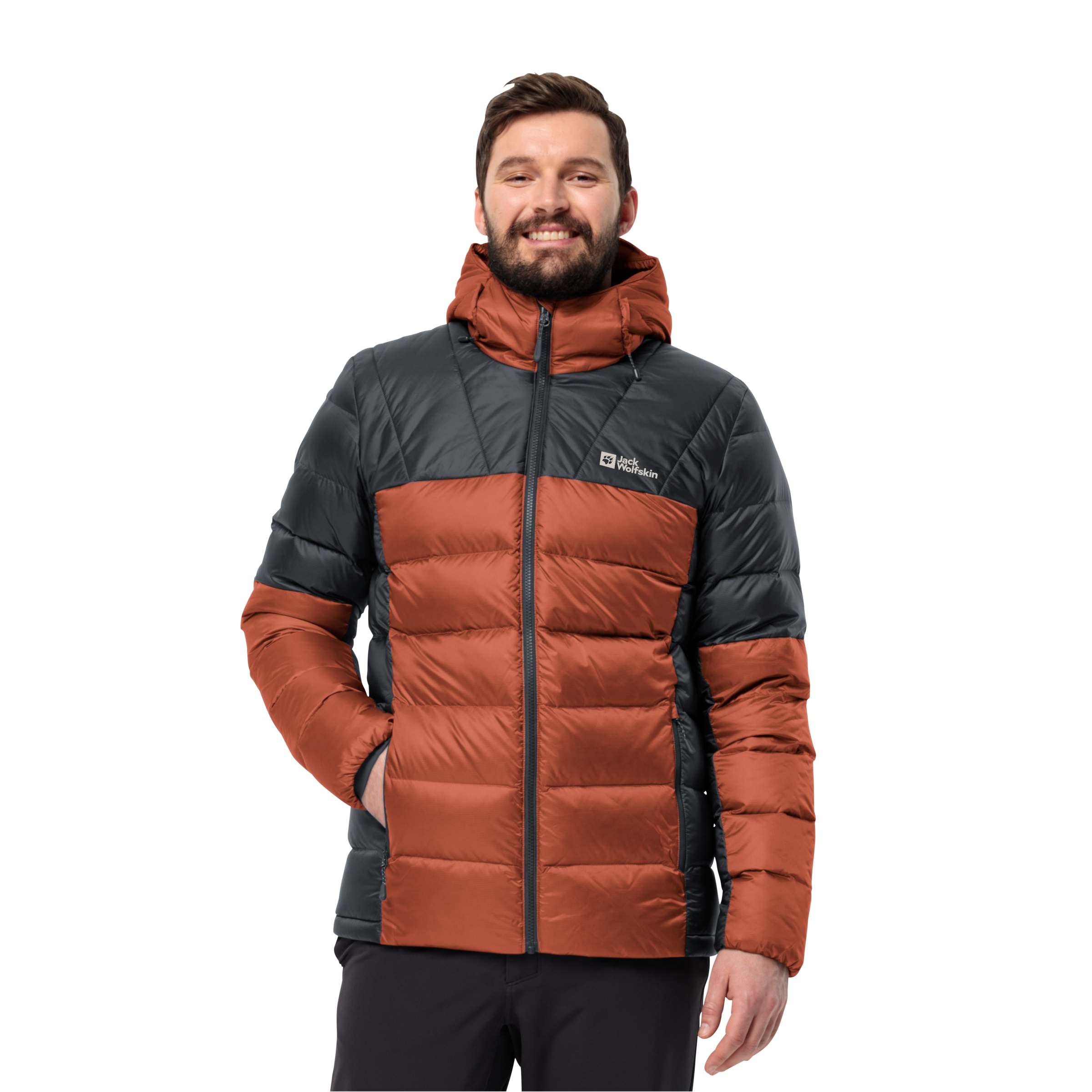 Jack Wolfskin Funktionsjacke "NEBELHORN DOWN HOODY M", mit Kapuze, aus recyceltem Polyamid