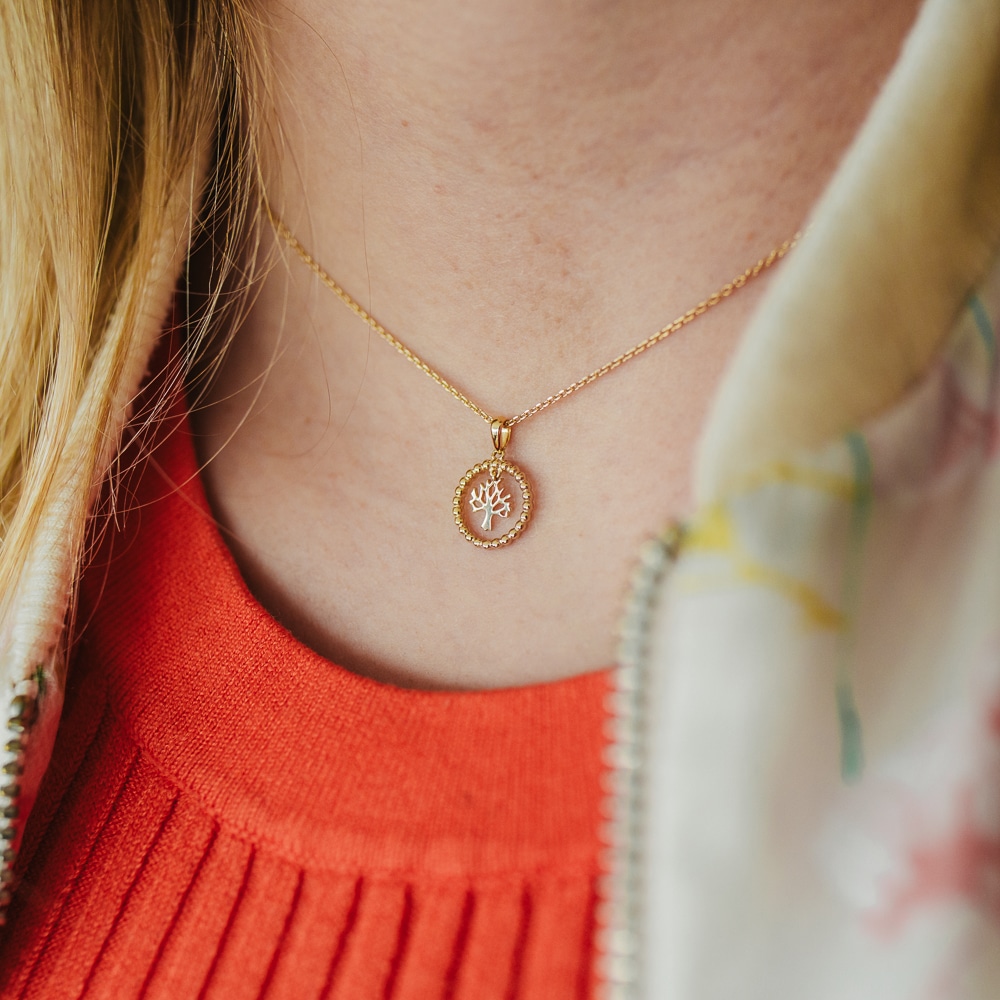 Julie Julsen Kette mit Anhänger »925/- Sterling Silber vergoldet mit beweglichem Baum«