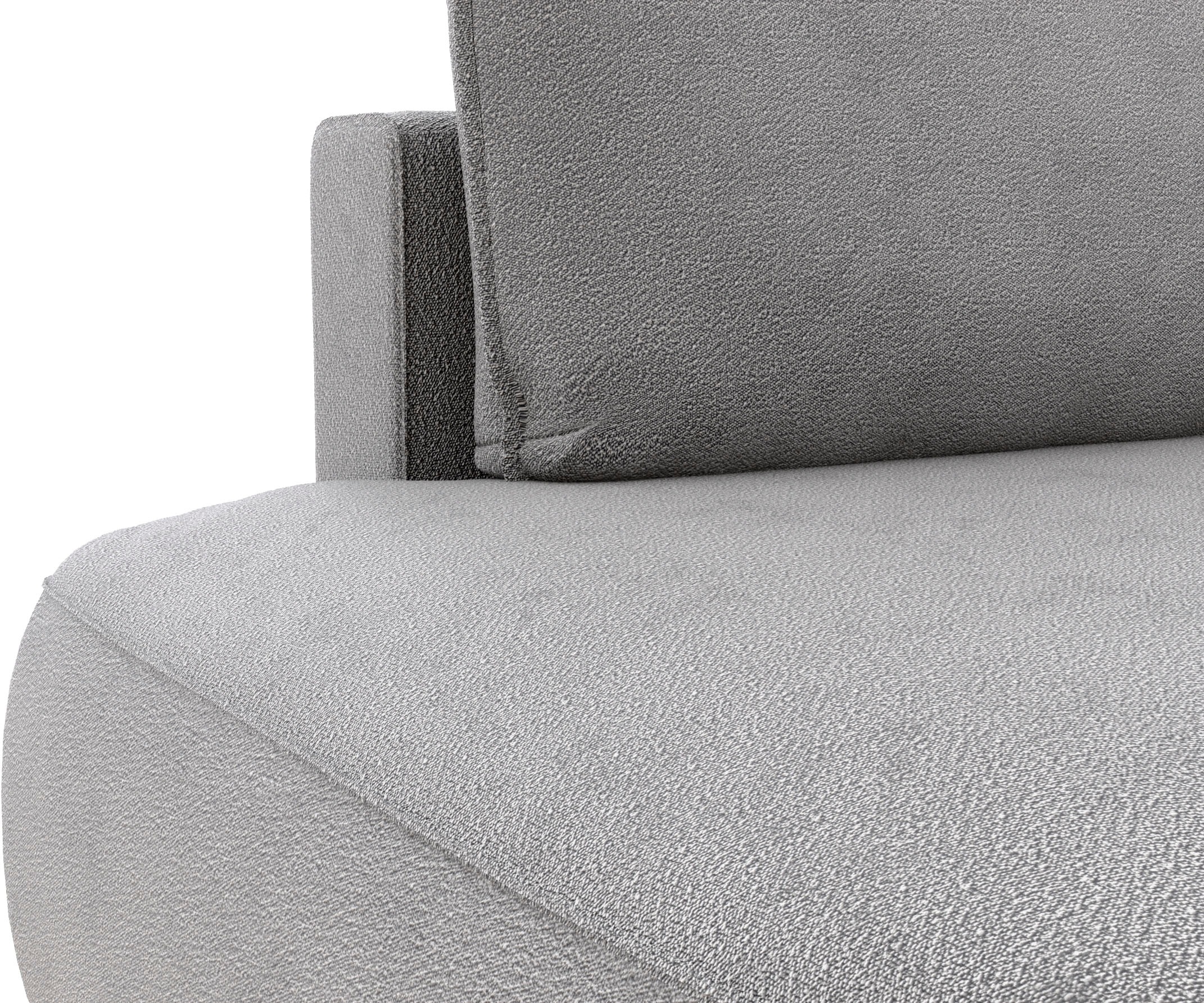 TRENDMANUFAKTUR Ecksofa »Fordon II, Schlafsofa mit Bettkasten, Couch in L-Form, Breite 250 cm«, in Struktur fein LEO, haustierfreundlich, schlamm, Armlehne rechts