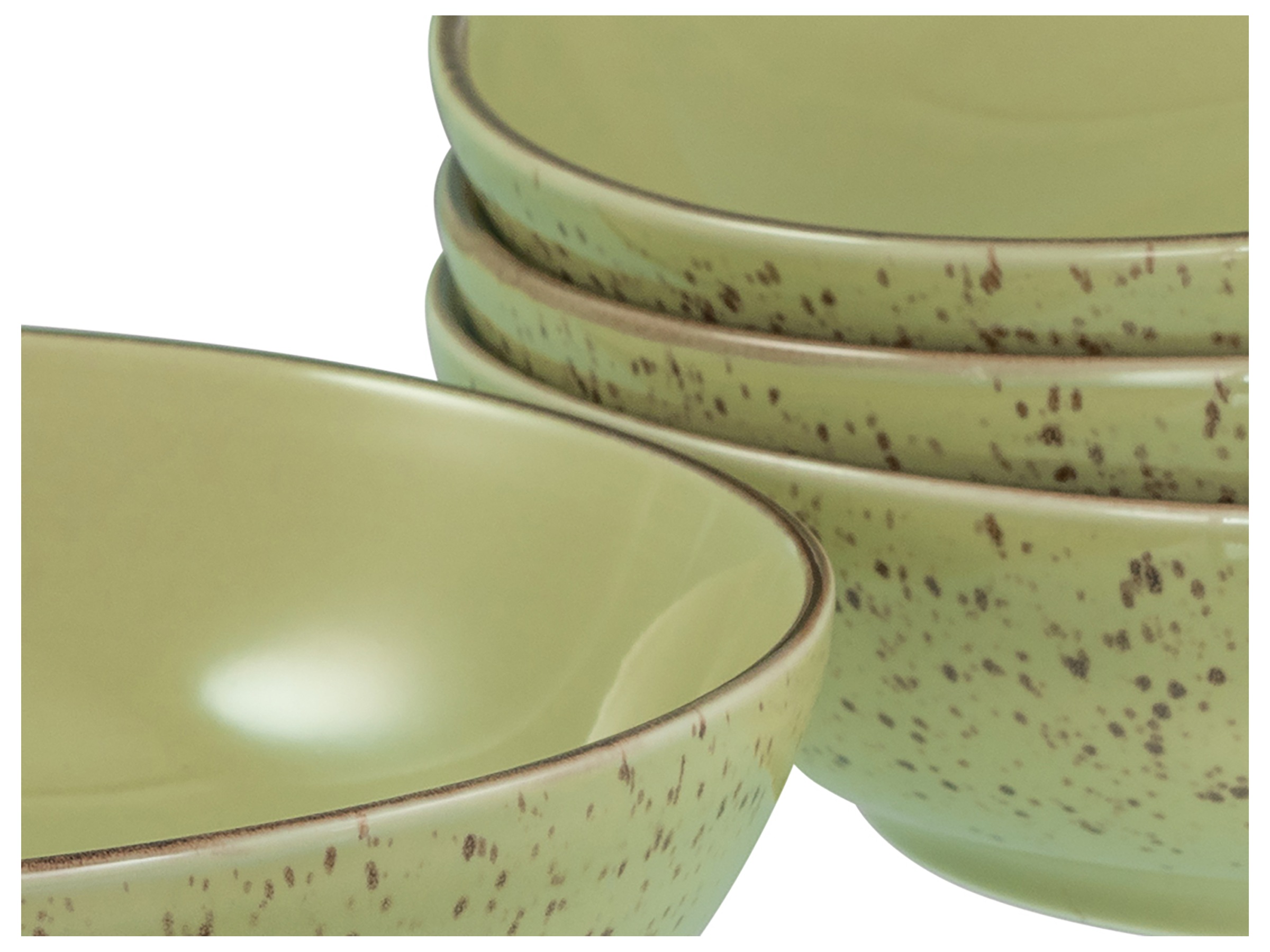 CreaTable Schale »Nature Collection, Poke Bowl, Ø 22,5 cm, 4-tlg« 4 Stk. aus Steinzeug Handwerklicher Look, Vintage, Höhe 5 cm