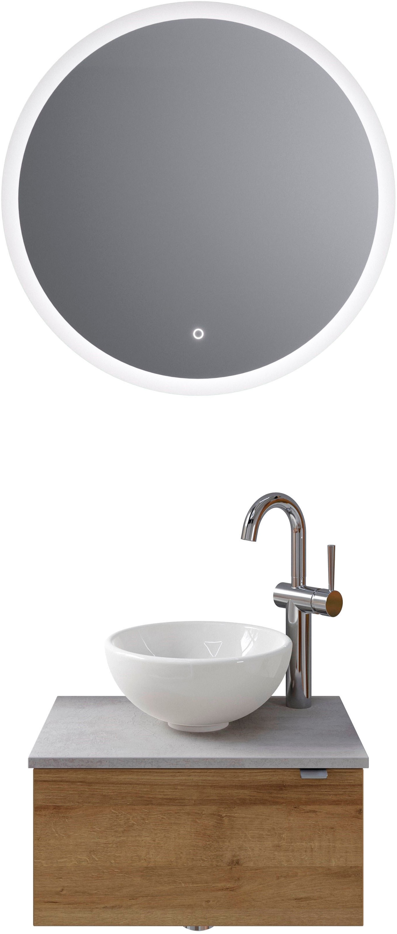 Saphir Badmöbel-Set "Serie 6915" 4 Stk. tlg. Gäste-Bad, mit LED-Spiegel und günstig online kaufen