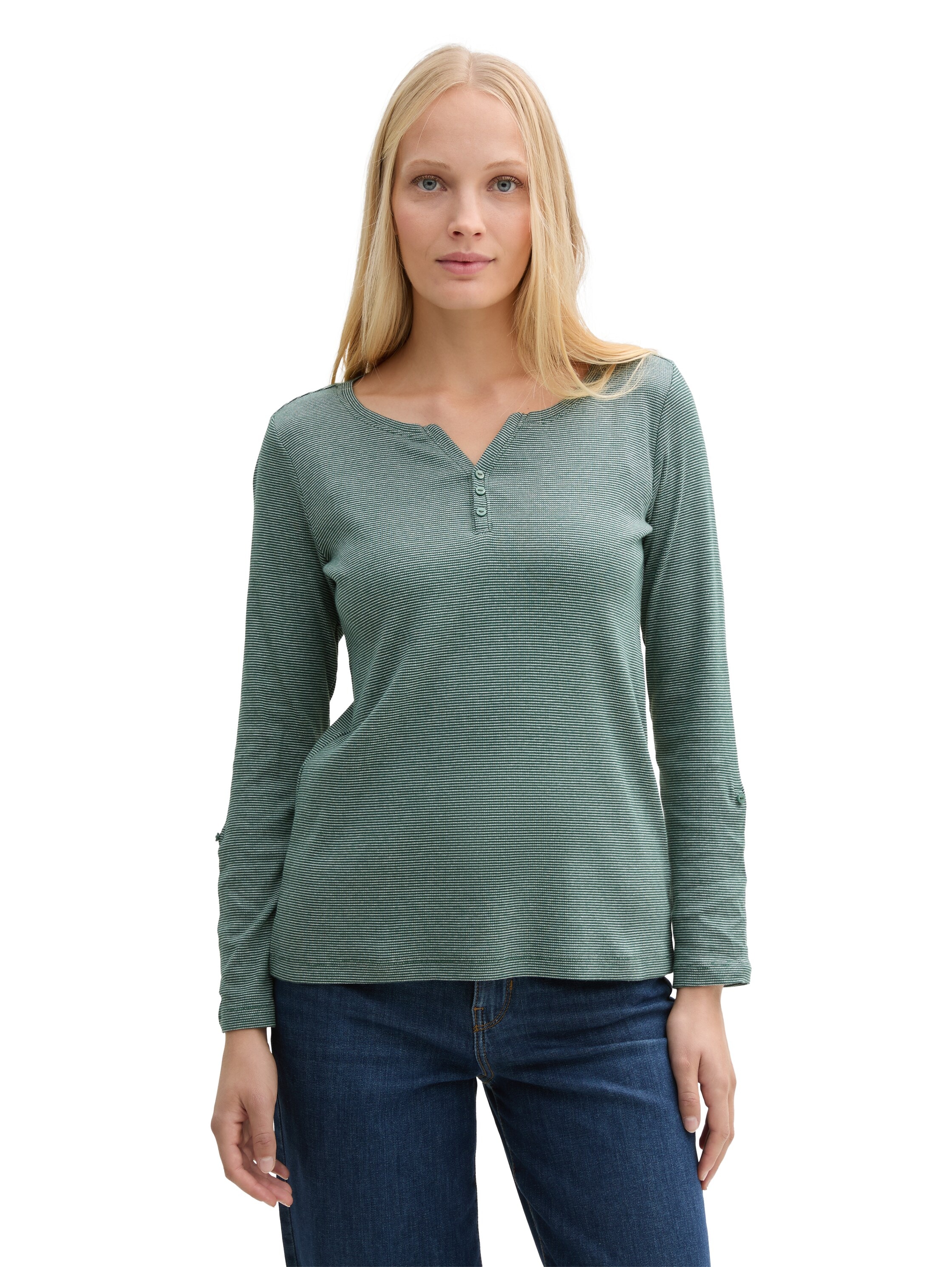 TOM TAILOR Henleyshirt, mit Turn-Up-Arm günstig online kaufen