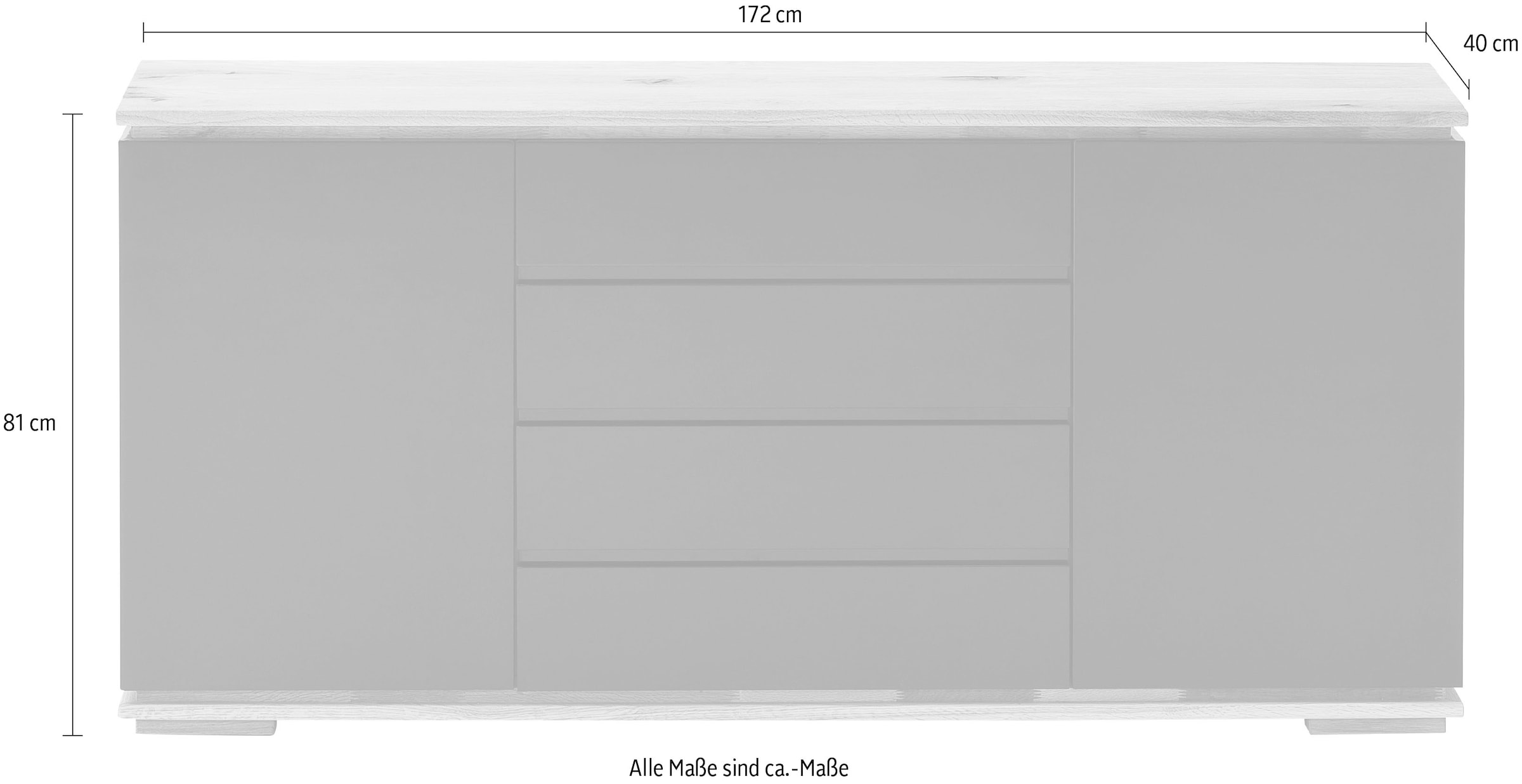 MCA furniture Sideboard »Chiaro«, Breite ca. 172 cm