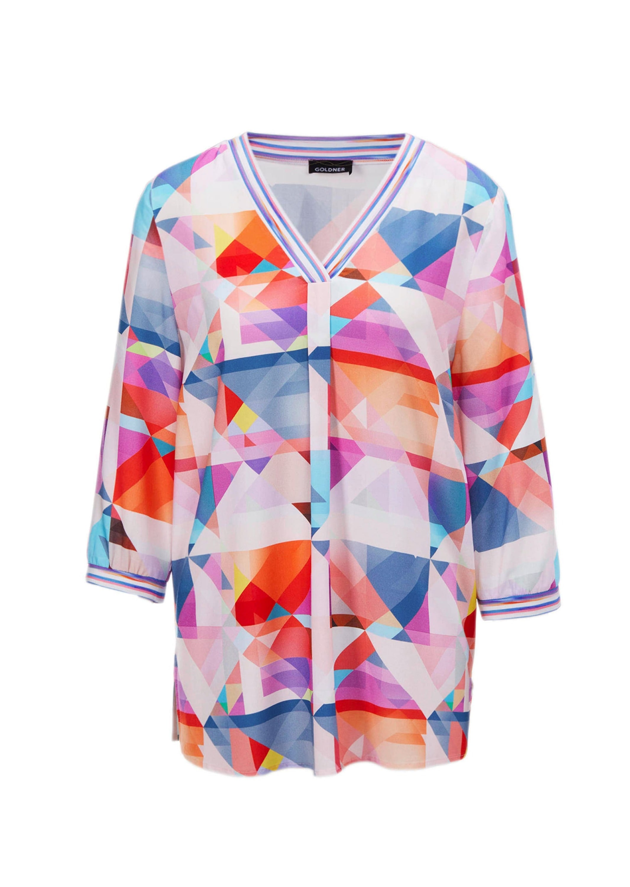 GOLDNER Tunika "Kurzgröße Viskose-Tunika mit 3/4-Arm und Druck" mit dekorat günstig online kaufen