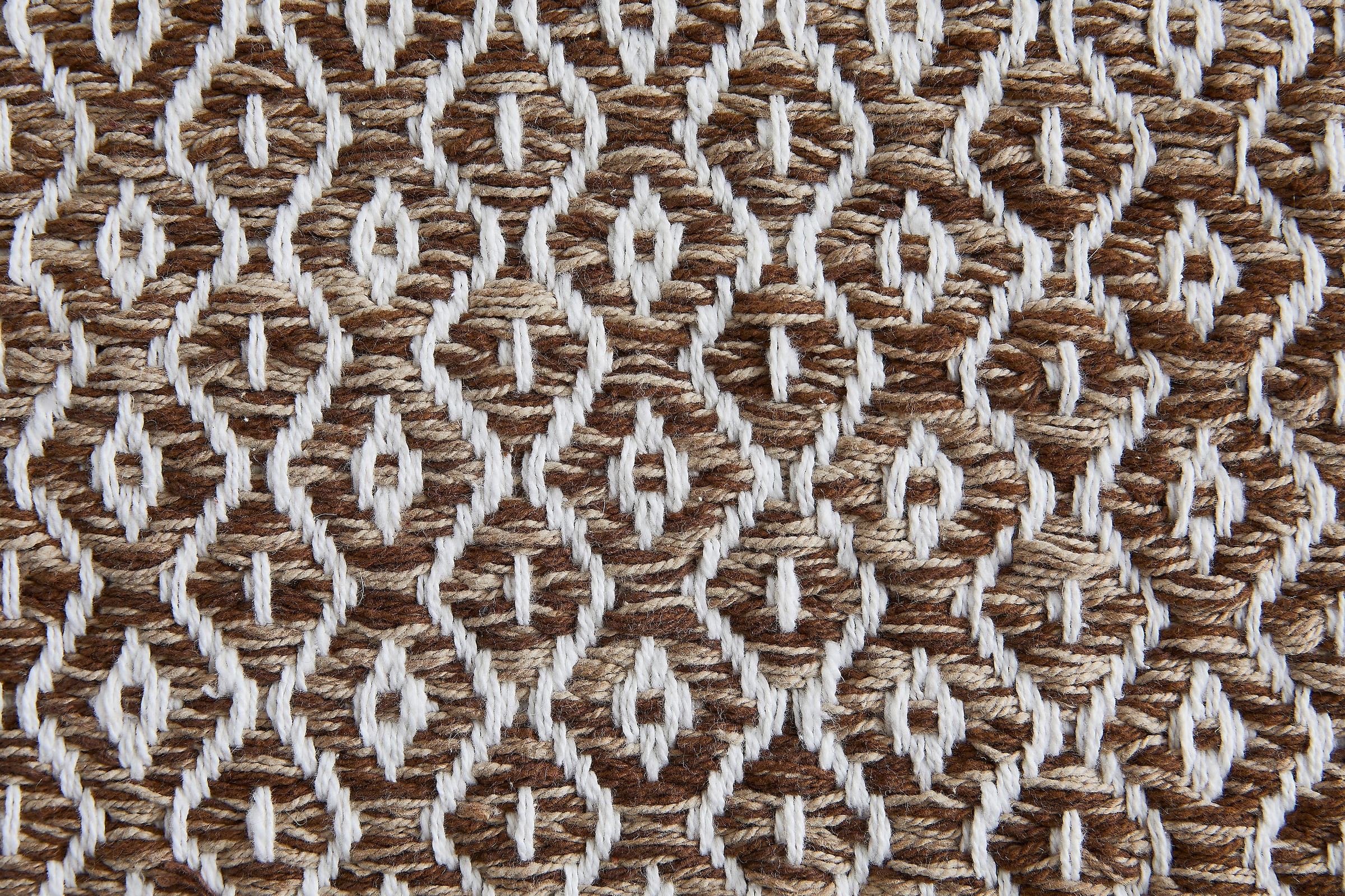 my home Teppich »Nivala«, rechteckig, 10 mm Höhe, Flachgewebe, Rauten Motiv, reine Baumwolle, mit Fransen