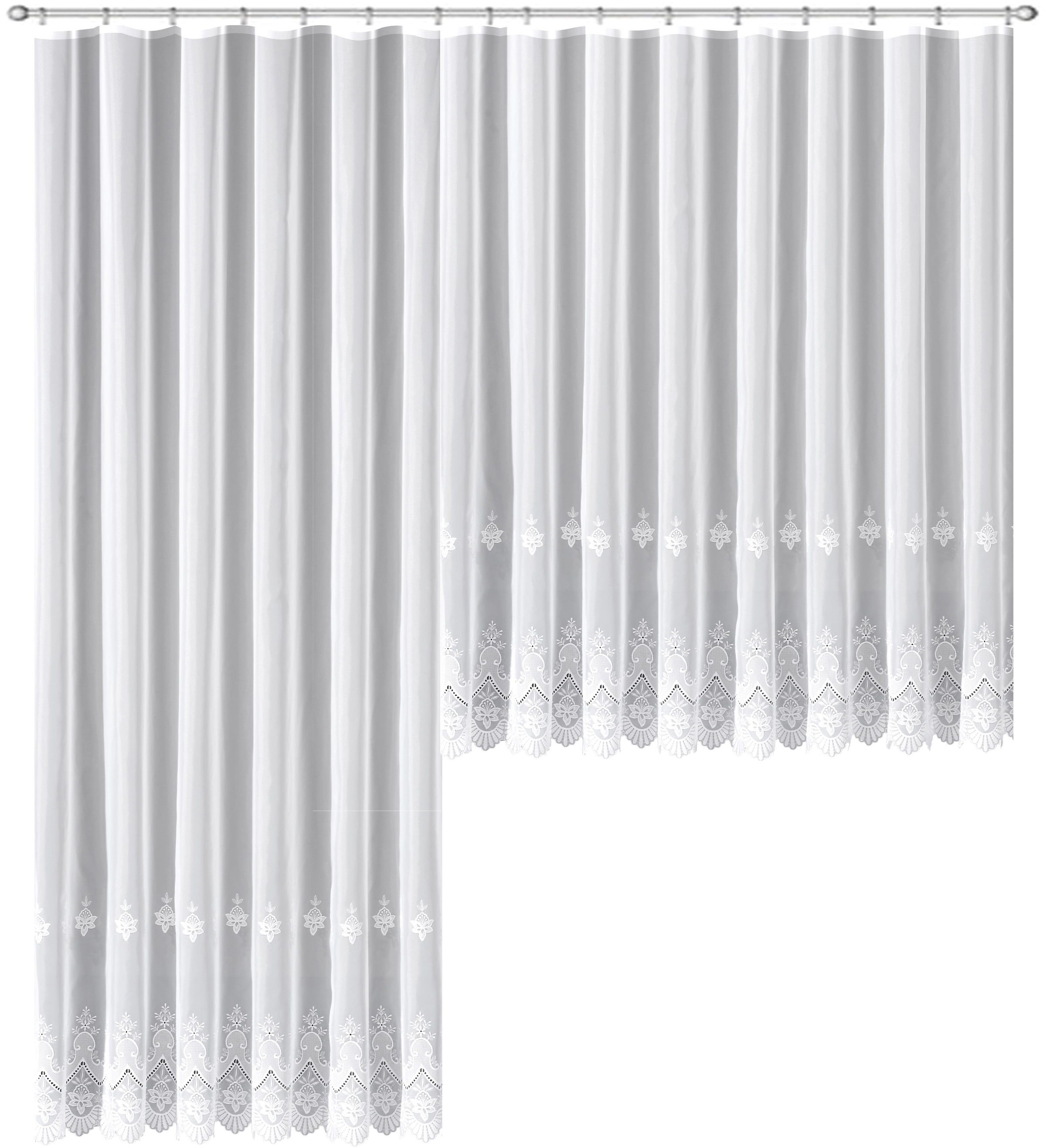 Weckbrodt Gardine "Berlin" Kräuselband 1 Stk. tlg. echte Stickerei, Voile, günstig online kaufen