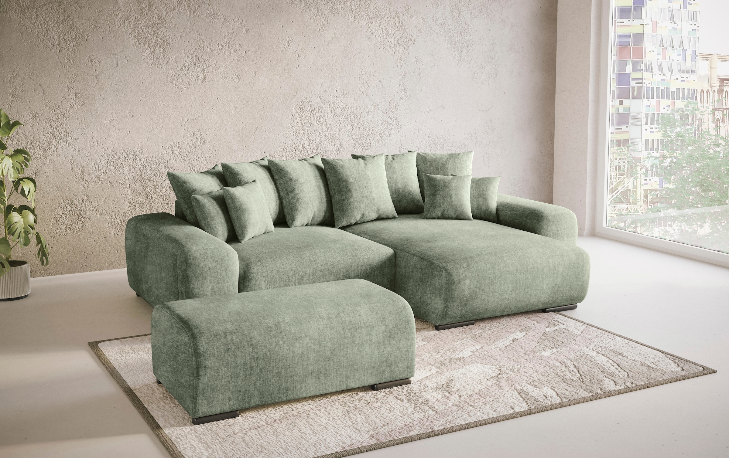 Mr. Couch Polsterecke »Sundance, L-Form«, Dauerschläfer mit Bett, Bettkasten, bis 140 kg belastbar