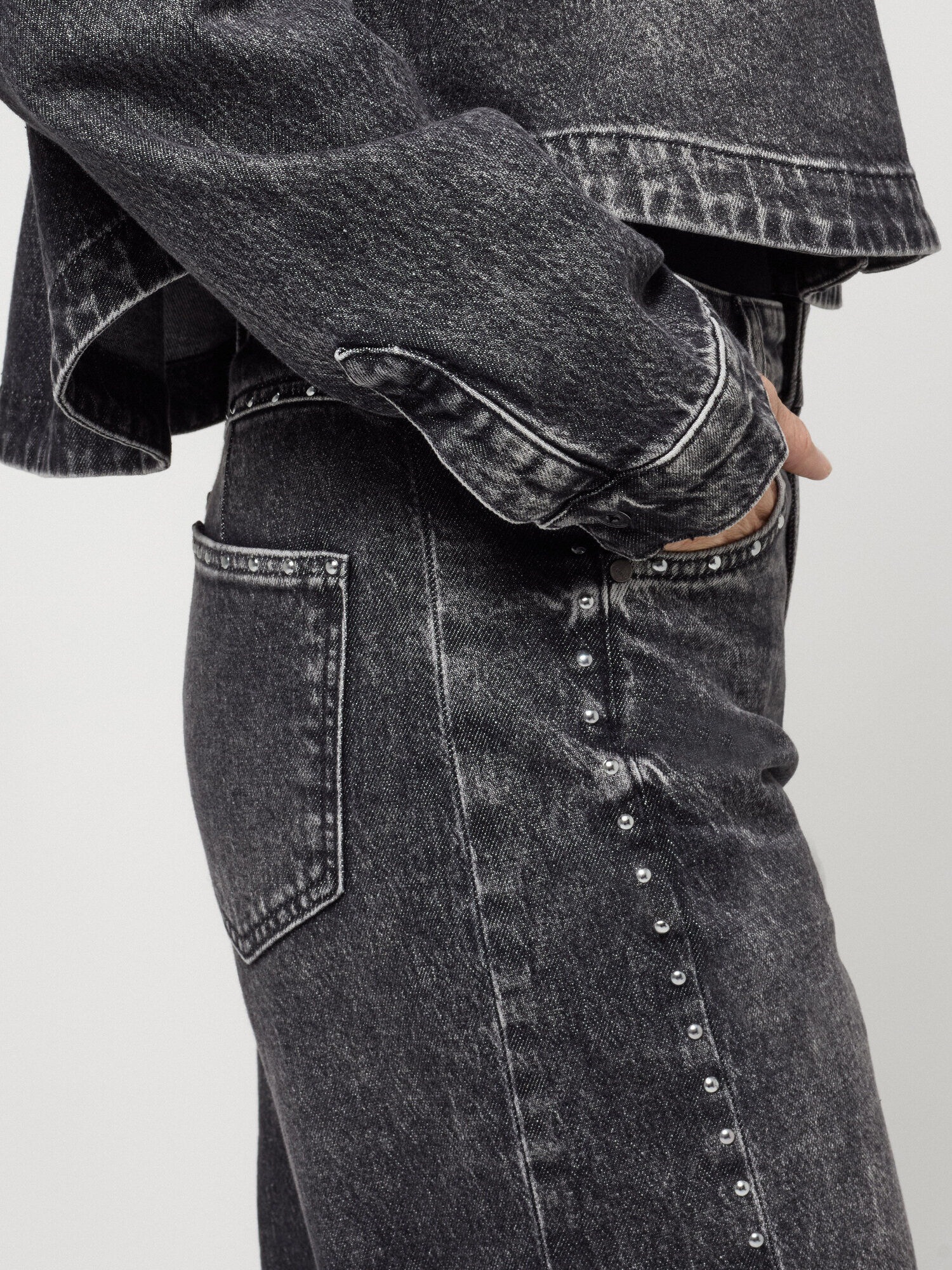 GANG Jeansjacke »94LUNA CROPPED« ohne Kapuze mit Hemdkragen