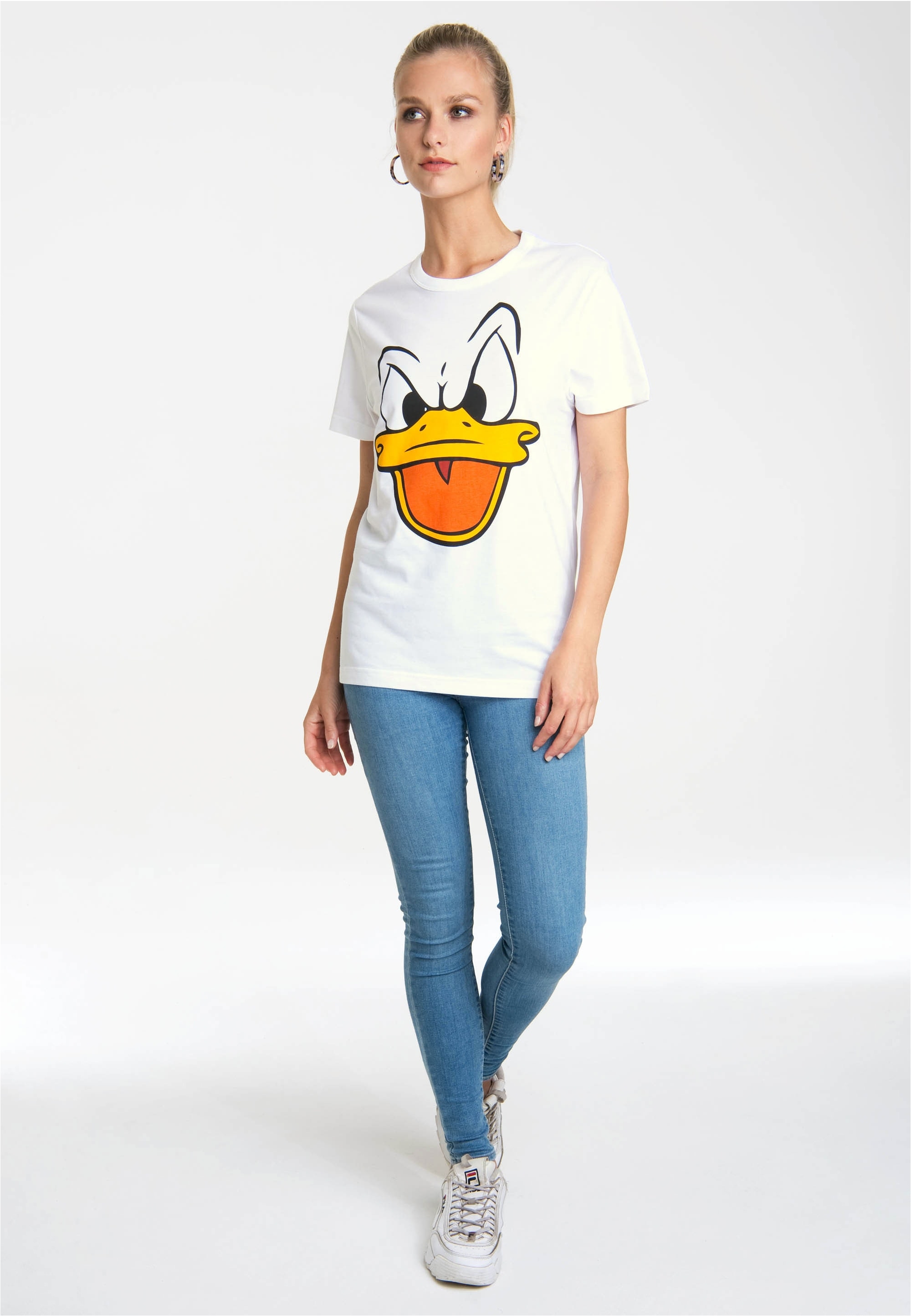 LOGOSHIRT T-Shirt »Donald Duck – Face« mit lizenziertem Originaldesign