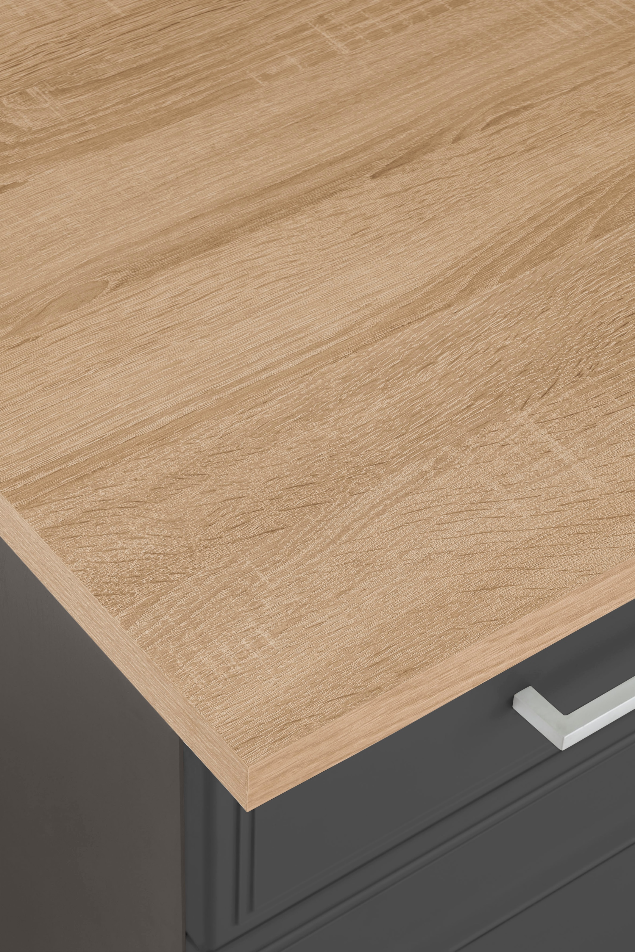 HELD MÖBEL Küchenzeile »Stockholm«, Breite 370 cm, mit hochwertigen MDF Fronten im Landhaus-Stil
