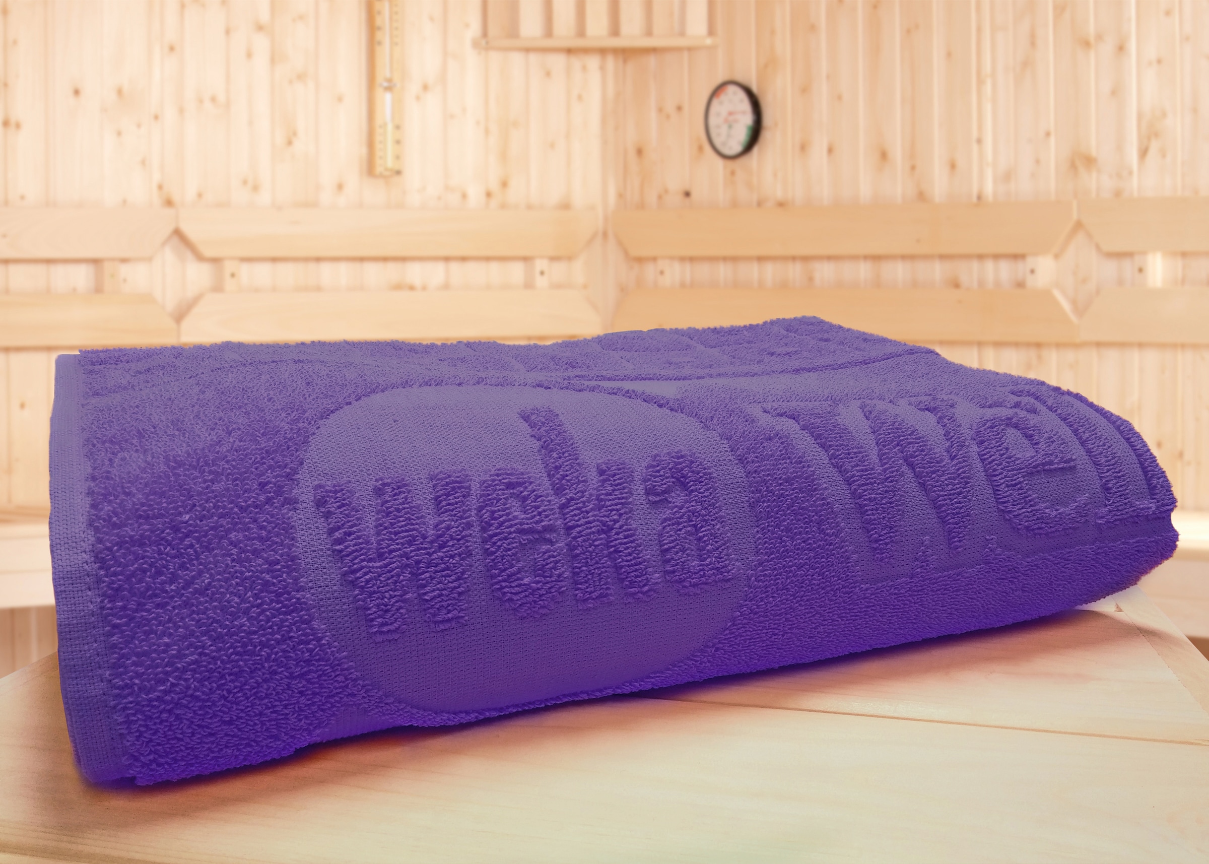 WEKA Saunatuch "Viola", B/L: 70cmx180cm, 1 Stk., Walkfrottee, lila, Handtücher, BxL: 70x180 cm
