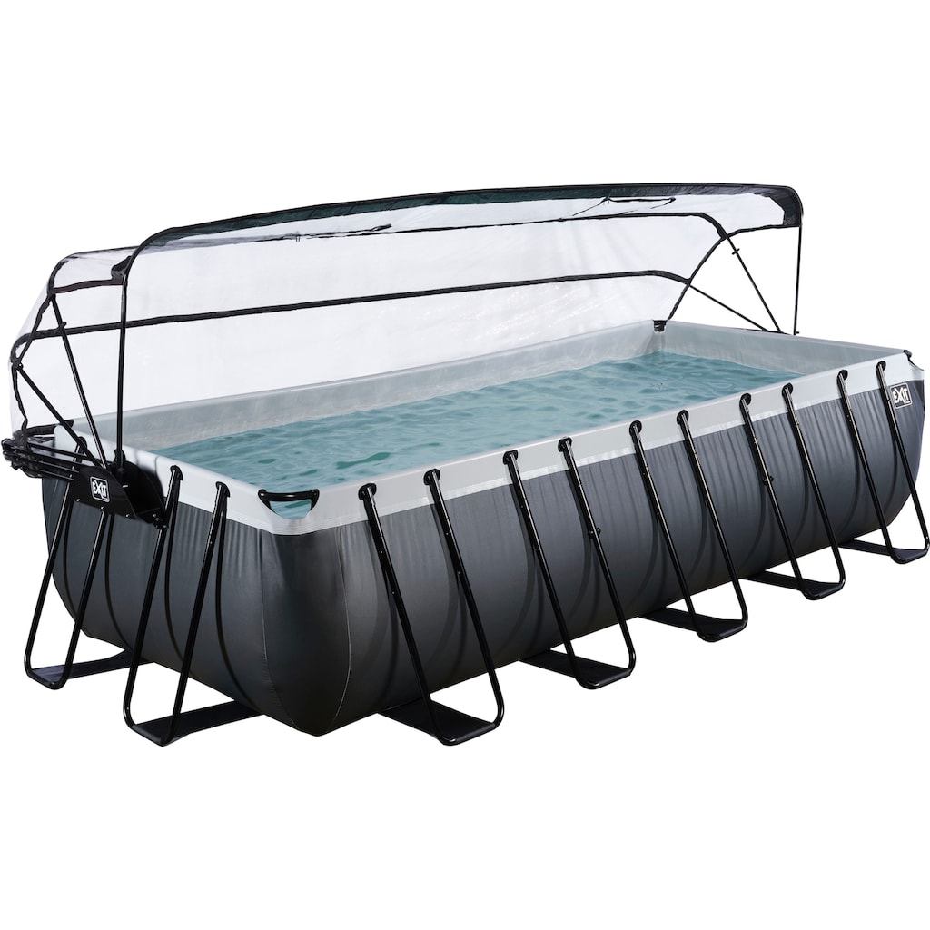 EXIT Framepool »Black Leather Pool«, 5-tlg., BxLxH: 250x540x122 cm, mit Sandfilteranlage, Wärmepumpe