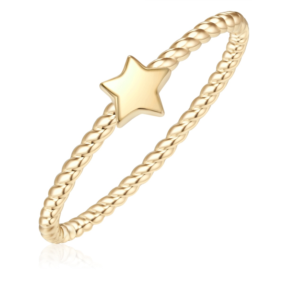 Fingerring GLANZSTÜCKE MÜNCHEN "A1249" Gr. 58, gelbgold, Fingerringe, Damen, 58, Silber 925 (Sterlingsilber), 1,3mm, Fingerring, aus Sterling Silber 2