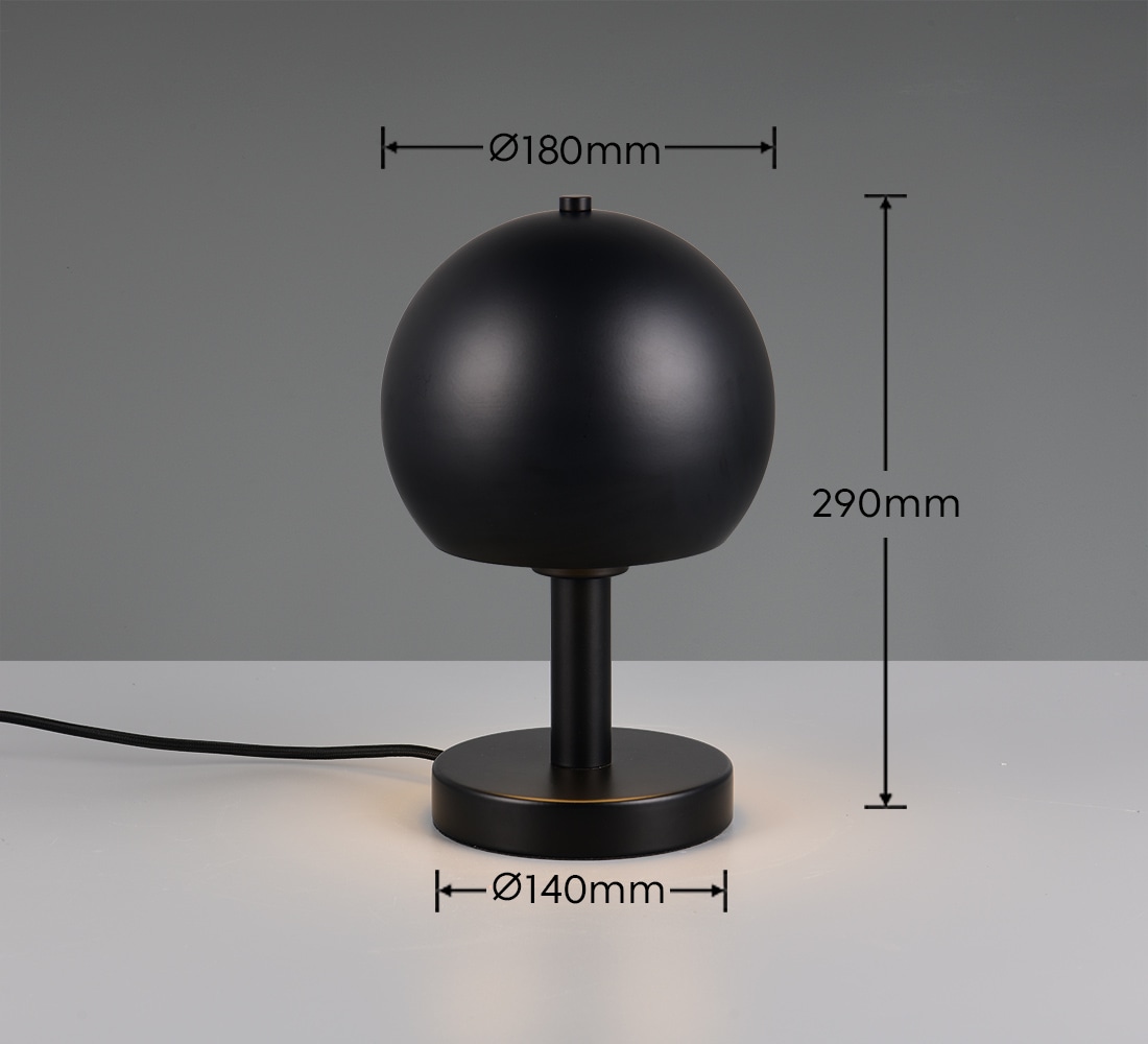 Leonique Tischlampe »Christelle, Deko Tischleuchte mit Metallschirm Ø 18cm Höhe 29cm«, 1 flammig, Leuchtmittel E27 | Leuchtmittel wechselbar, exkl 1x E27 max 10W, indirektes Licht, Lichtaustritt nur nach unten
