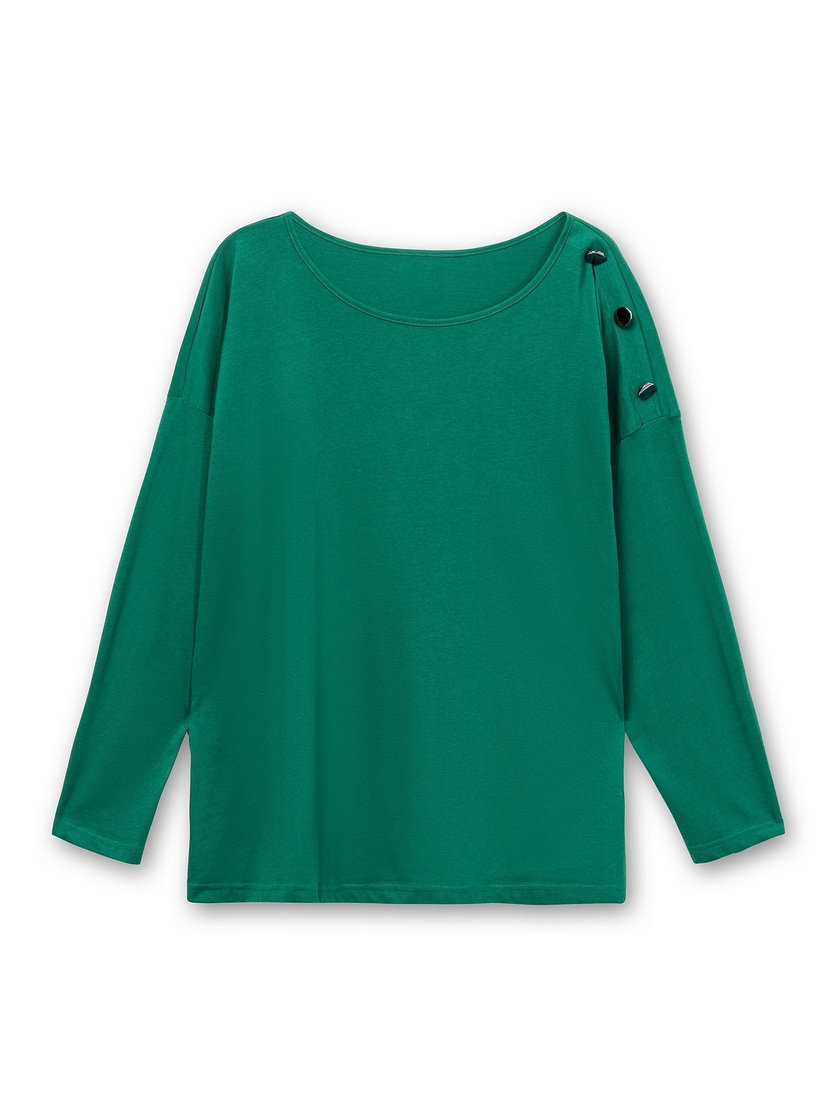 Sheego Langarmshirt »Große Größen«, mit Schmuckknöpfen auf der Schulter  kaufen | BAUR