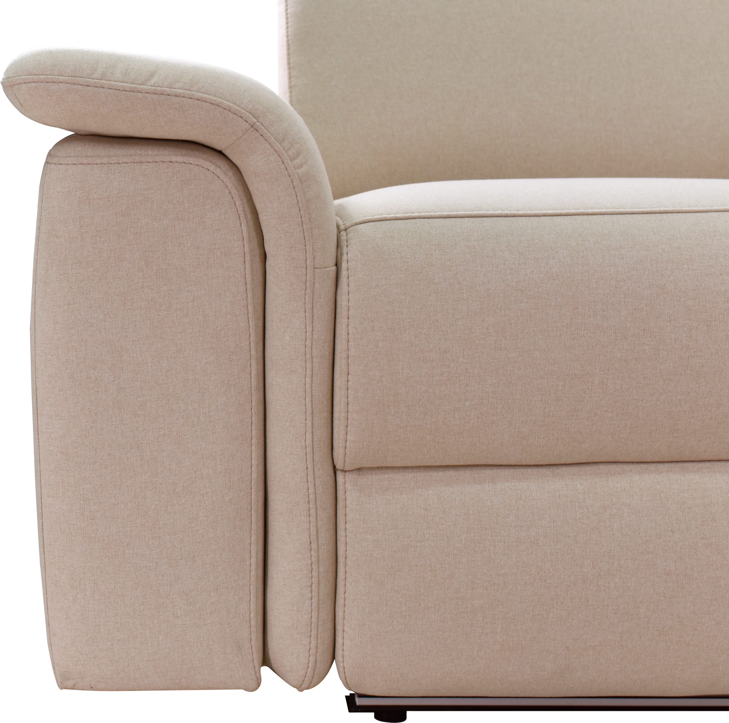 Places of Style Ecksofa »Pareli, L-Form, 259cm,m. Recamiere, Echtleder, Kunstleder, Webstoff«, man. o. elektr. Relaxfunktion, USB/Kopfteilverstellg u. LED
