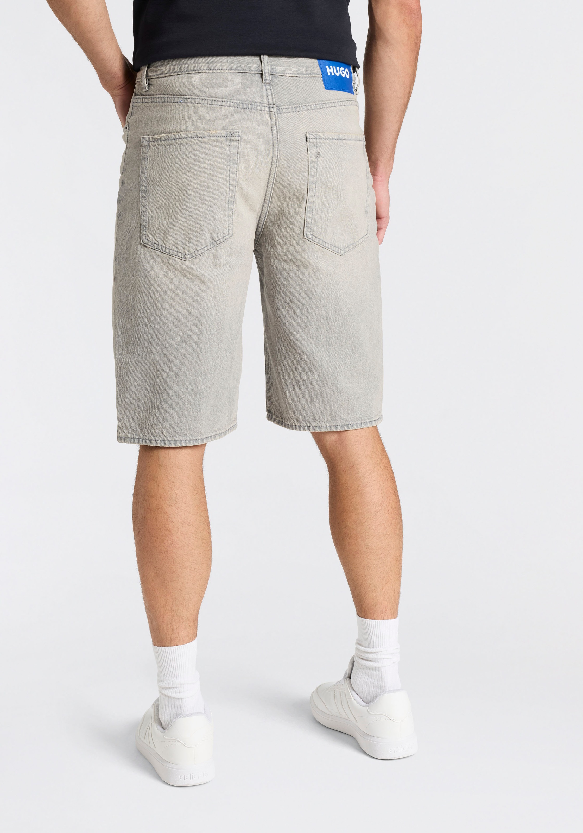HUGO Blue Skaterbermudas Vintage grey stone washed, Regular Fit, reine Baum günstig online kaufen