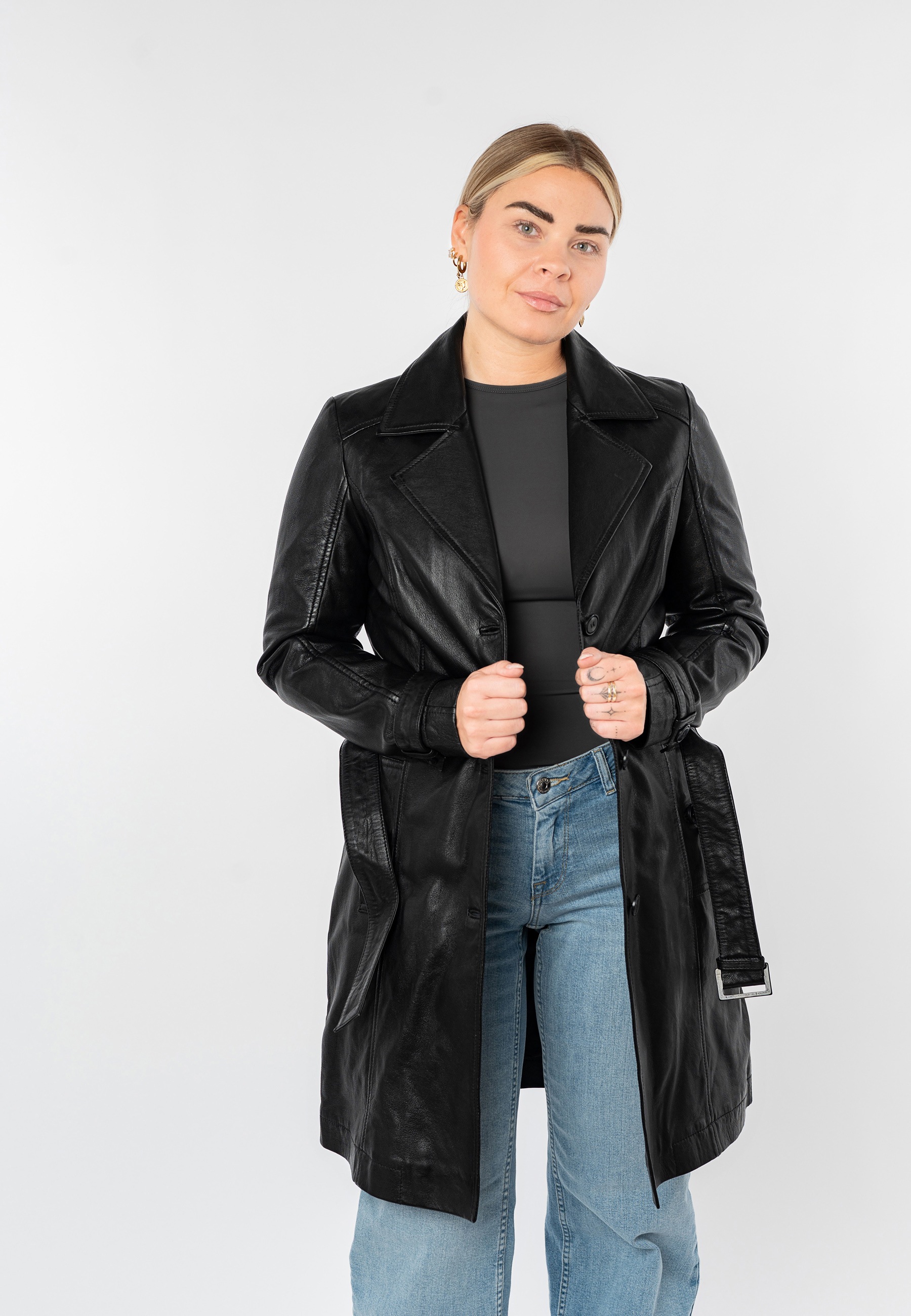 Mauritius Trenchcoat "MWLeoniz" aus Echtleder, mit Taillengürtel günstig online kaufen