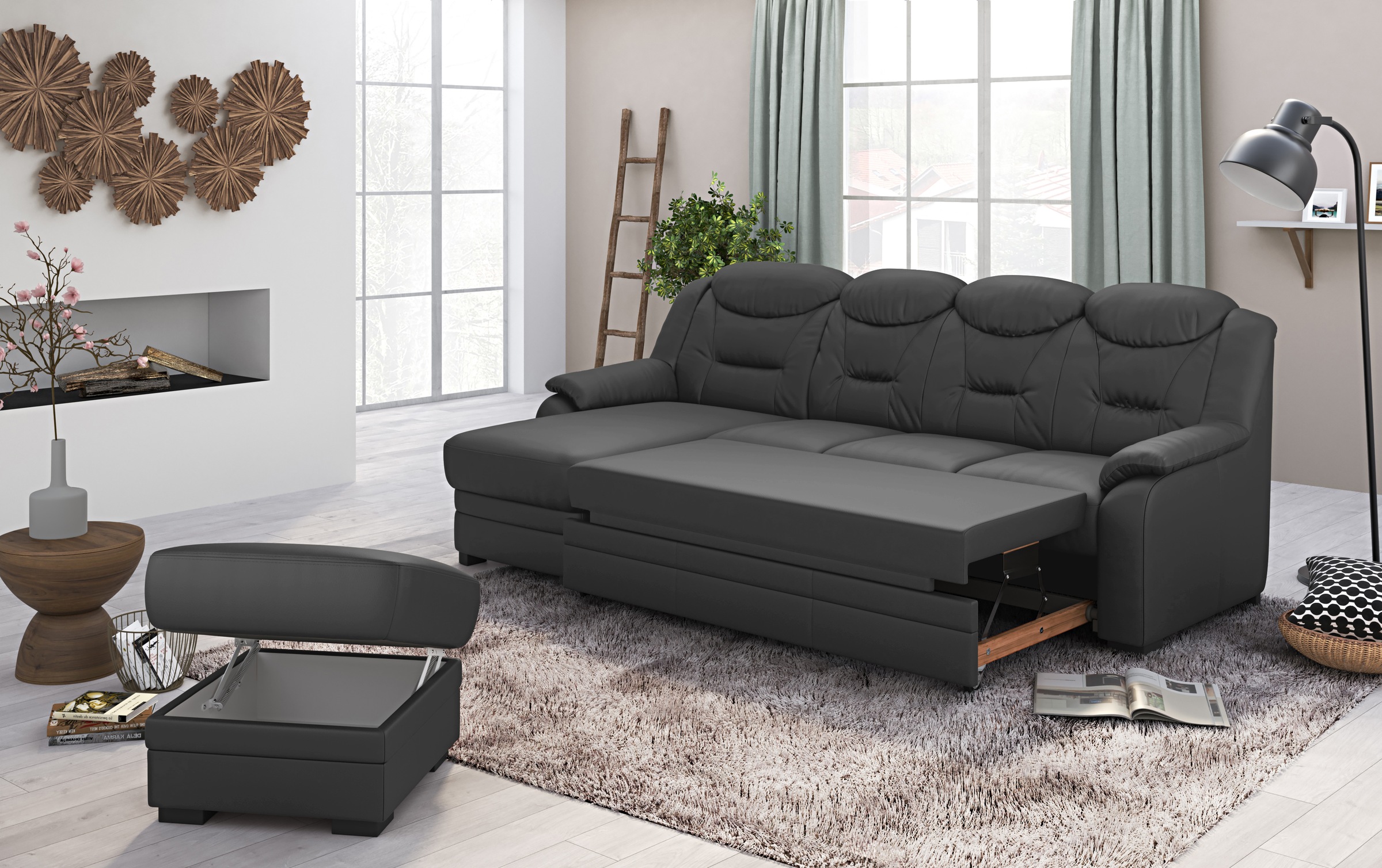 COTTA Ecksofa »Marcus L-Form«, Bequemes Ecksofa in klassischem Design mit hoher Rückenlehne