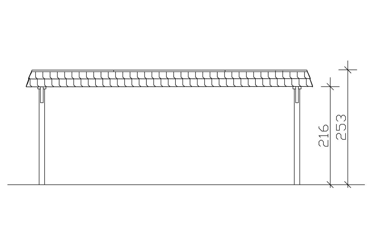 Skanholz Doppelcarport »Wendland« Massivholz 550 cm hellbraun
