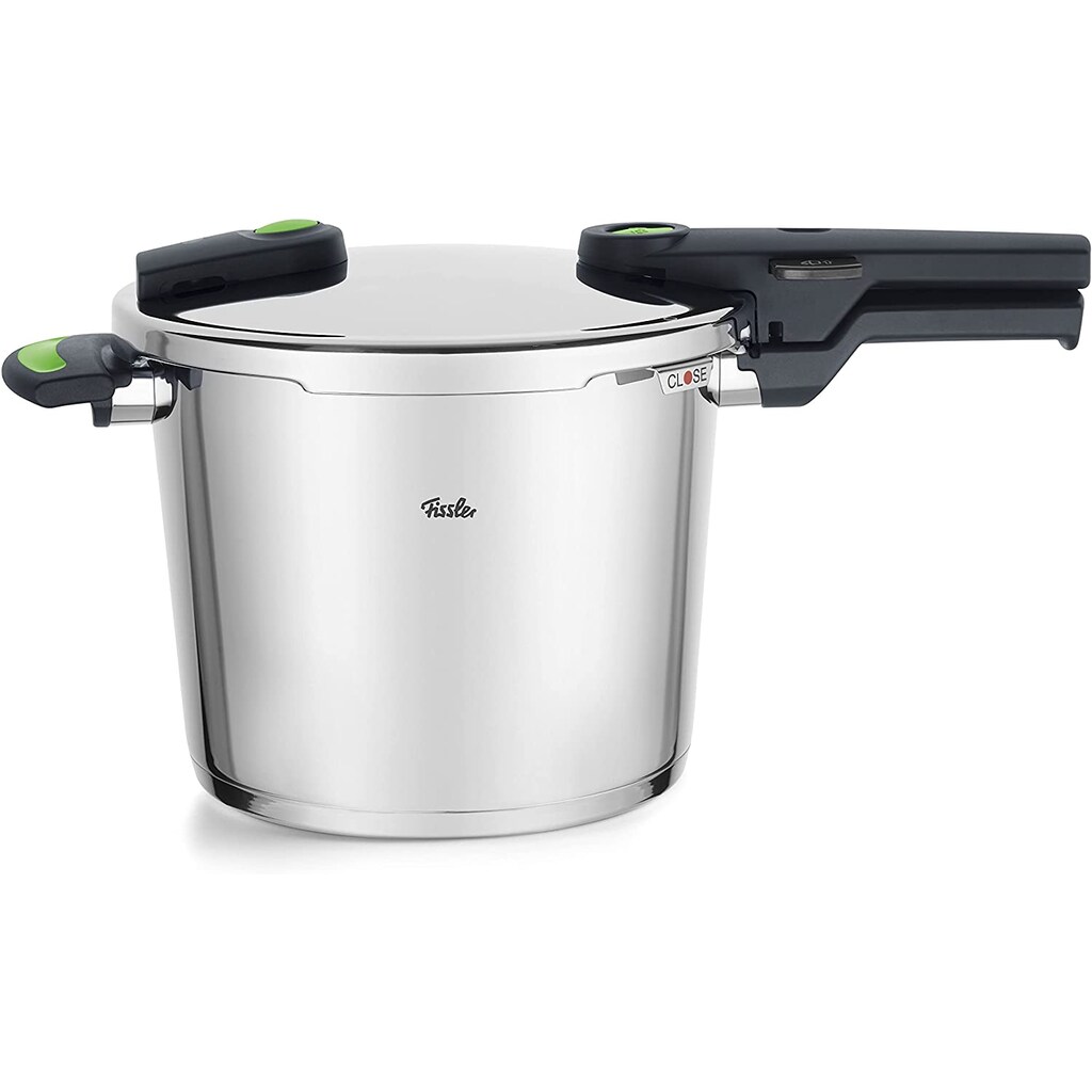 Fissler Schnellkochtopf »Vitaquick® green Schnellkochtopf 6 L, Ø 22 cm mit Einsatz«, Edelstahl 18/10, (3 tlg.), Dampfkochtopf, einstellbare Kochstufen/Abdampfen, Induktion