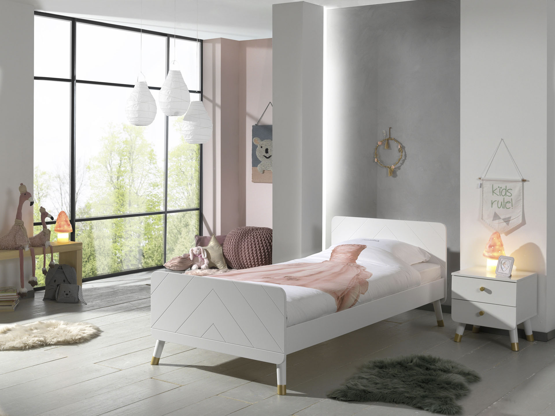 Vipack Jugendzimmer-Set "Billy" Set, Bett, Nachttisch, 2 Stk. tlg.