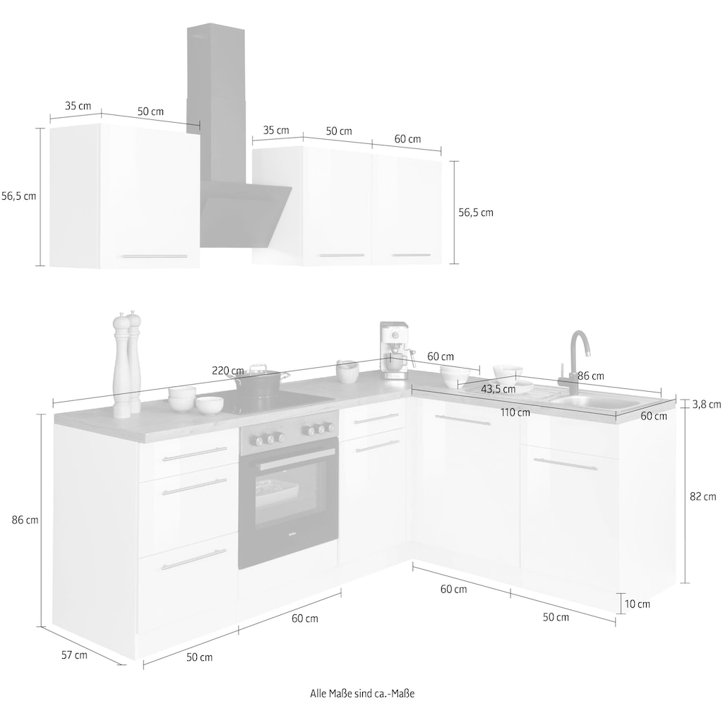 wiho Küchen Winkelküche »Unna«