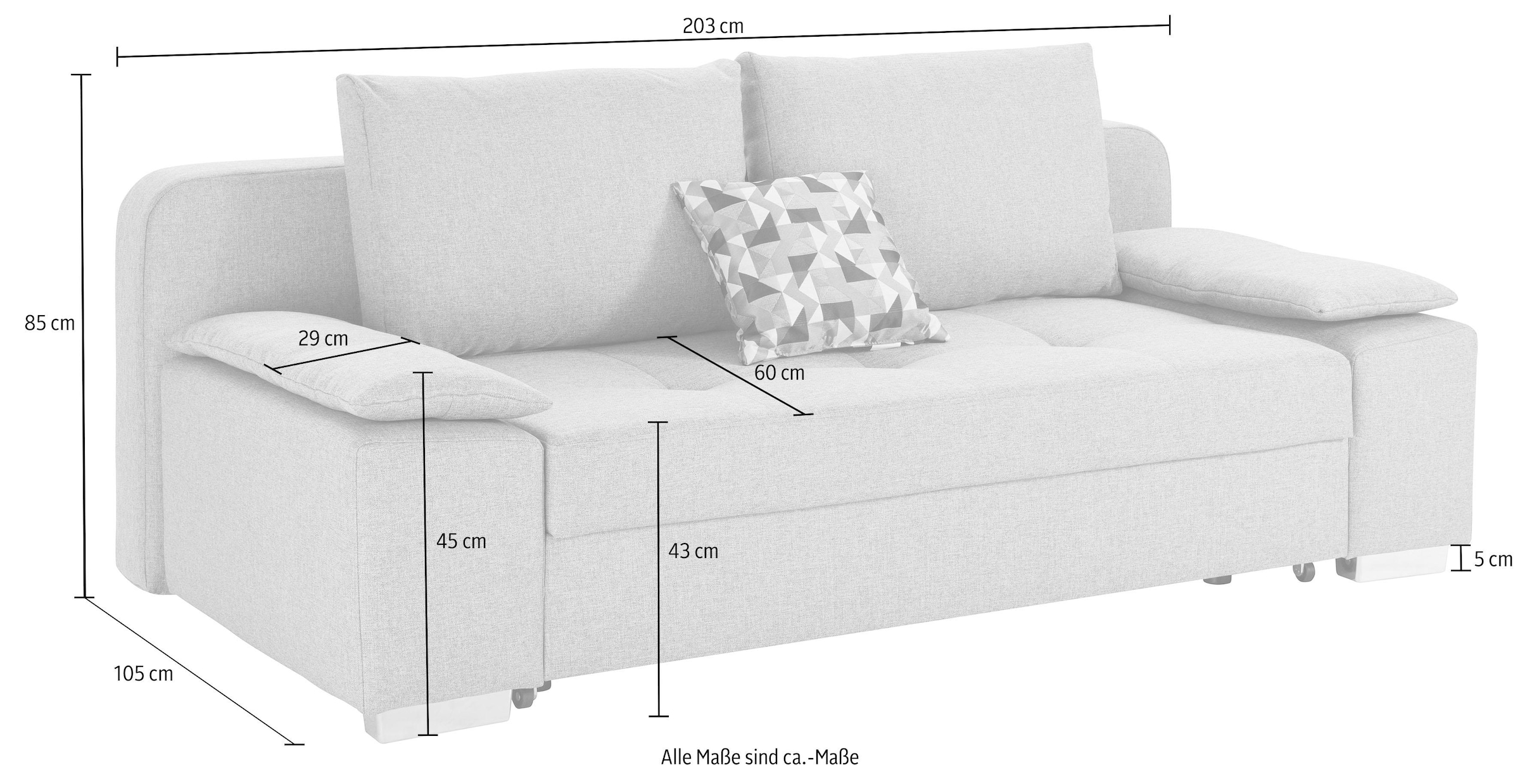 COLLECTION AB Schlafsofa »Paula«, mit Federkern, inklusive Bettfunktion und Bettkasten