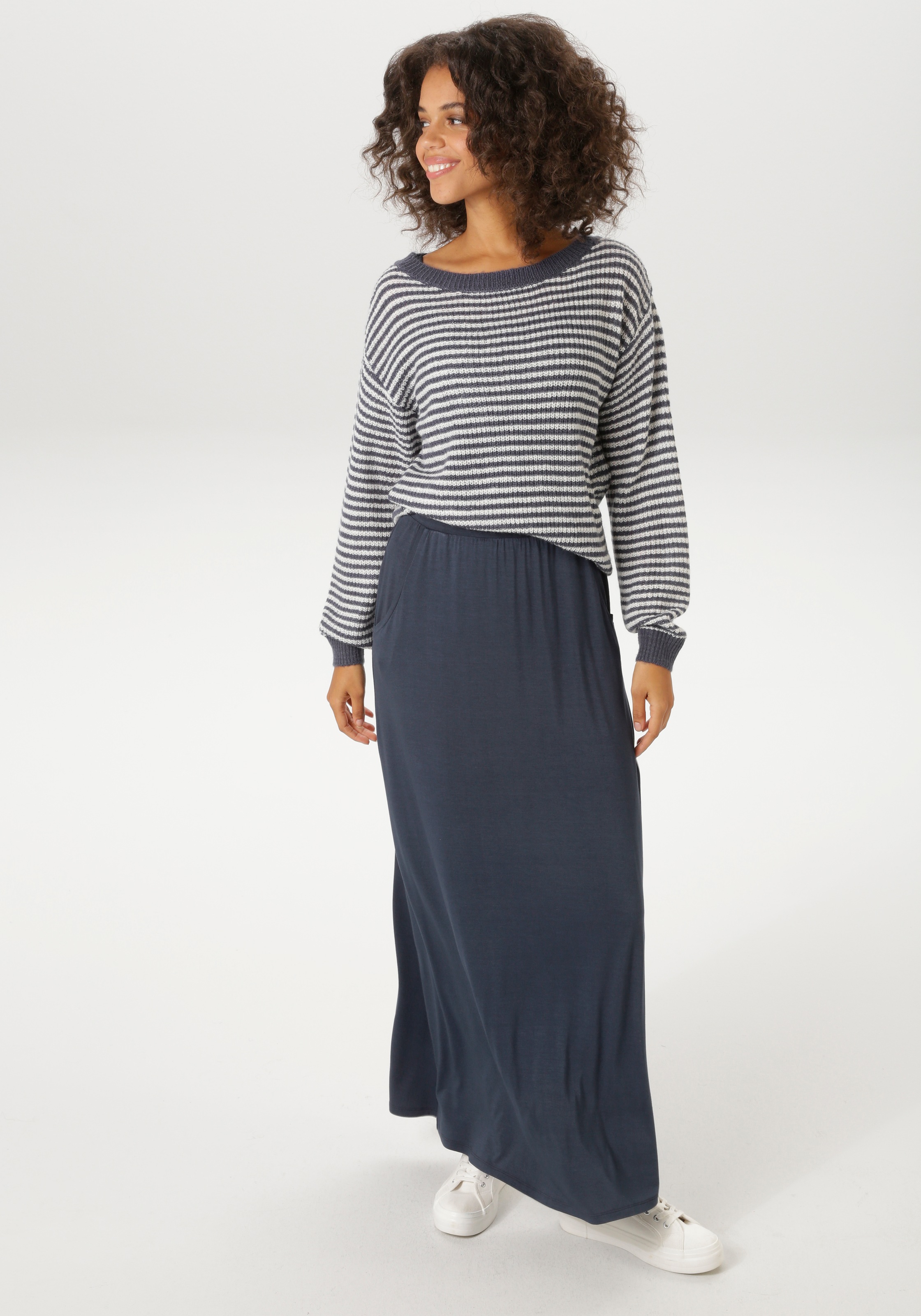 Aniston Casual Pull Femme Bleu/Blanc Taille 40 3