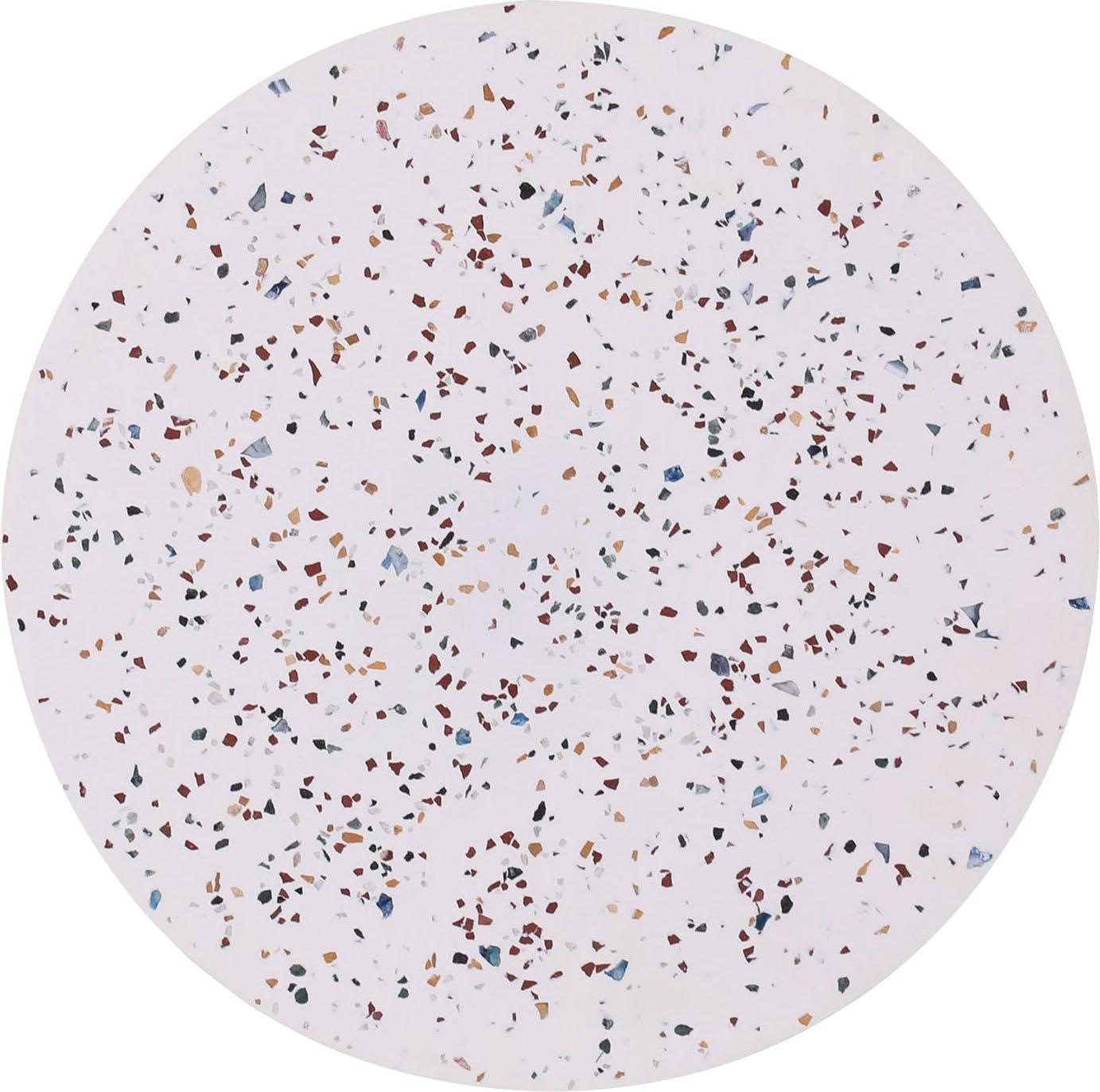 Leonique Beistelltisch »Menton«, mit goldfarbenem Gestell und Terazzo Platte, in elegantem Design