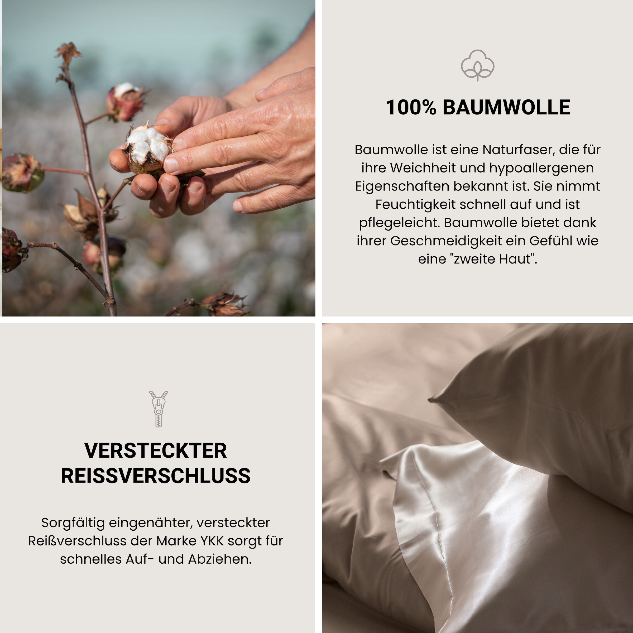 Schiesser Bettwäsche »Ella seidenmattes Premiumbettwäscheset aus feinstem Baumwollsatin«, Made in Green