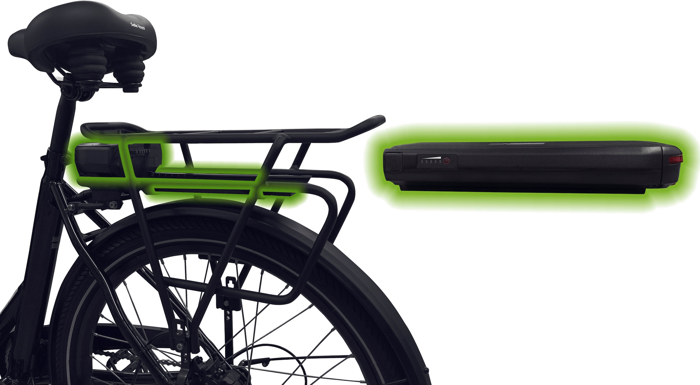 SachsenRad E-Bike, 7 Gang, Shimano, Shimano 7-Gang-Kettenschaltung, Heckmotor 250 W