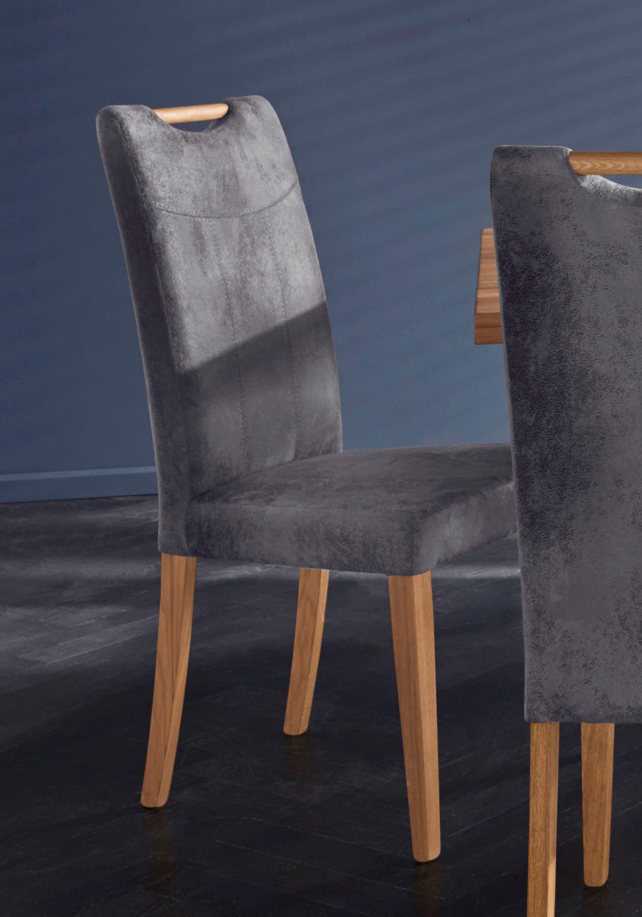 Thumbnail - Home affaire Esszimmerstuhl "Roberta Polsterstuhl, Gestell Eiche massiv" (Set) 2 Stk.Bezug aus strapazierfähiger Microfa...