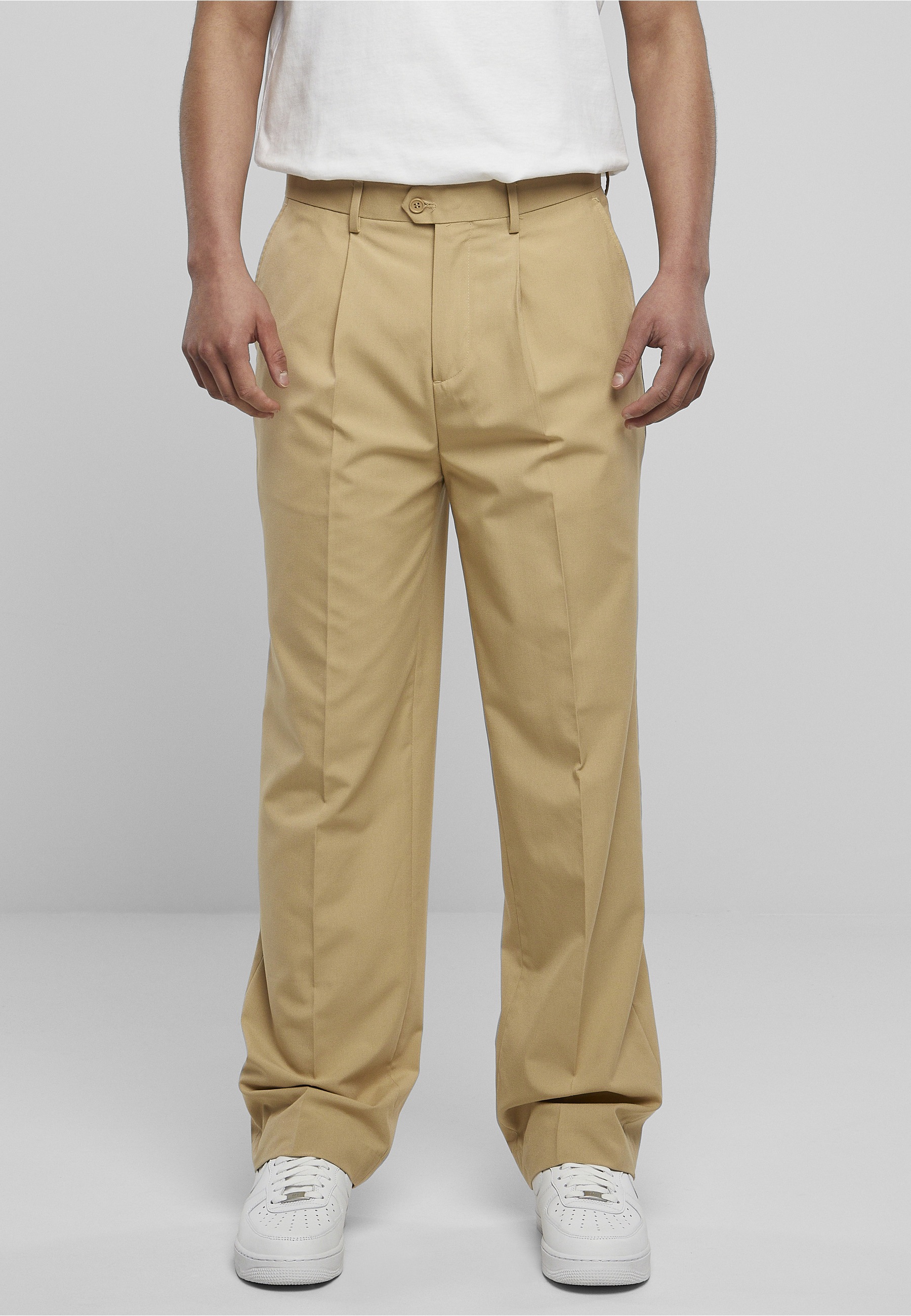 URBAN CLASSICS Stoffhose »Urban Classics Herren Straight Pleat-Front Trousers«