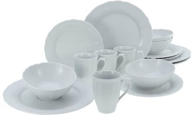 Kombiservice »Geschirr-Set Flora«, (Set, 16 tlg., Kaffeeservice und Tafelservice im...