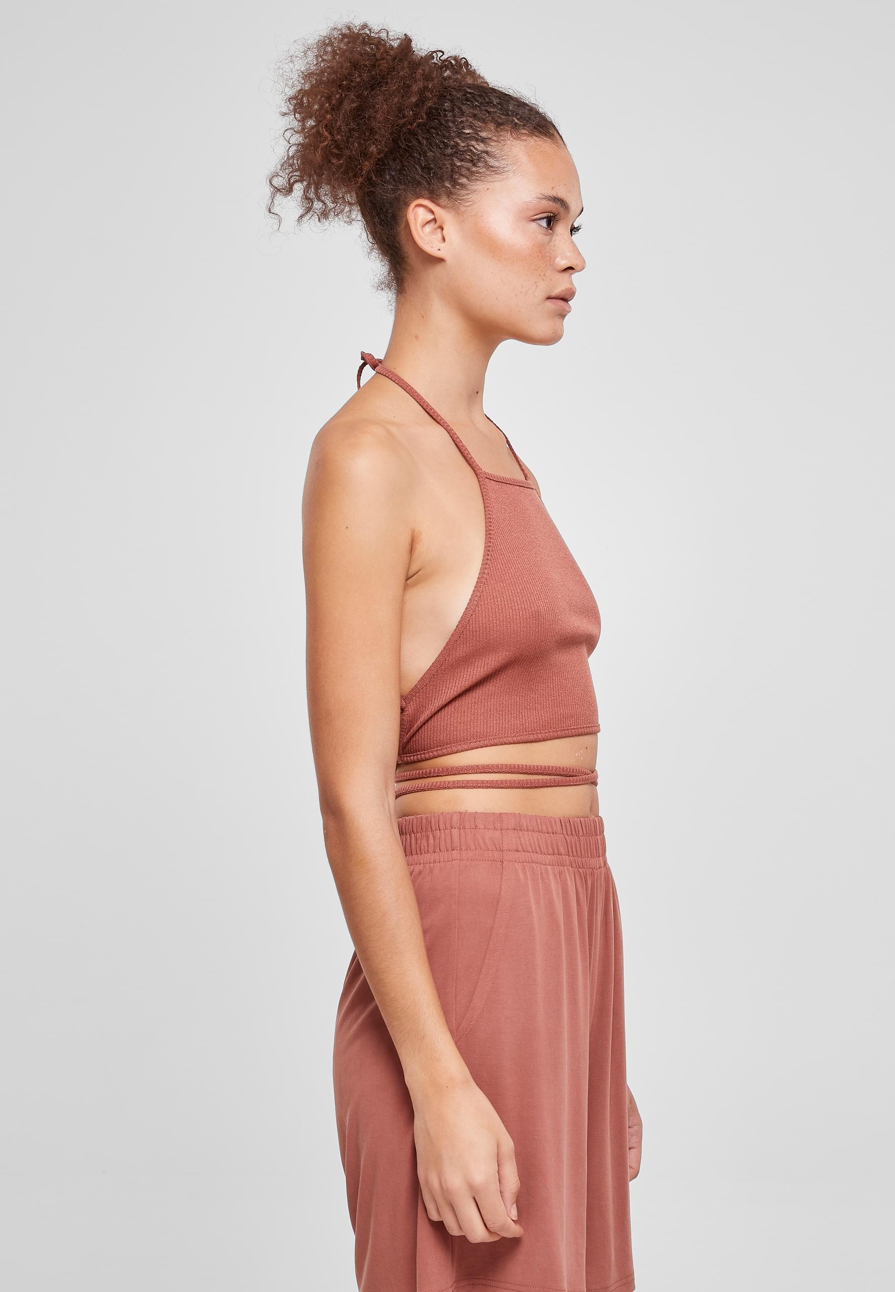 URBAN CLASSICS Muskelshirt »Urban Classics Damen Ladies Rib Trapeze Cropped Top«, (1 tlg.)