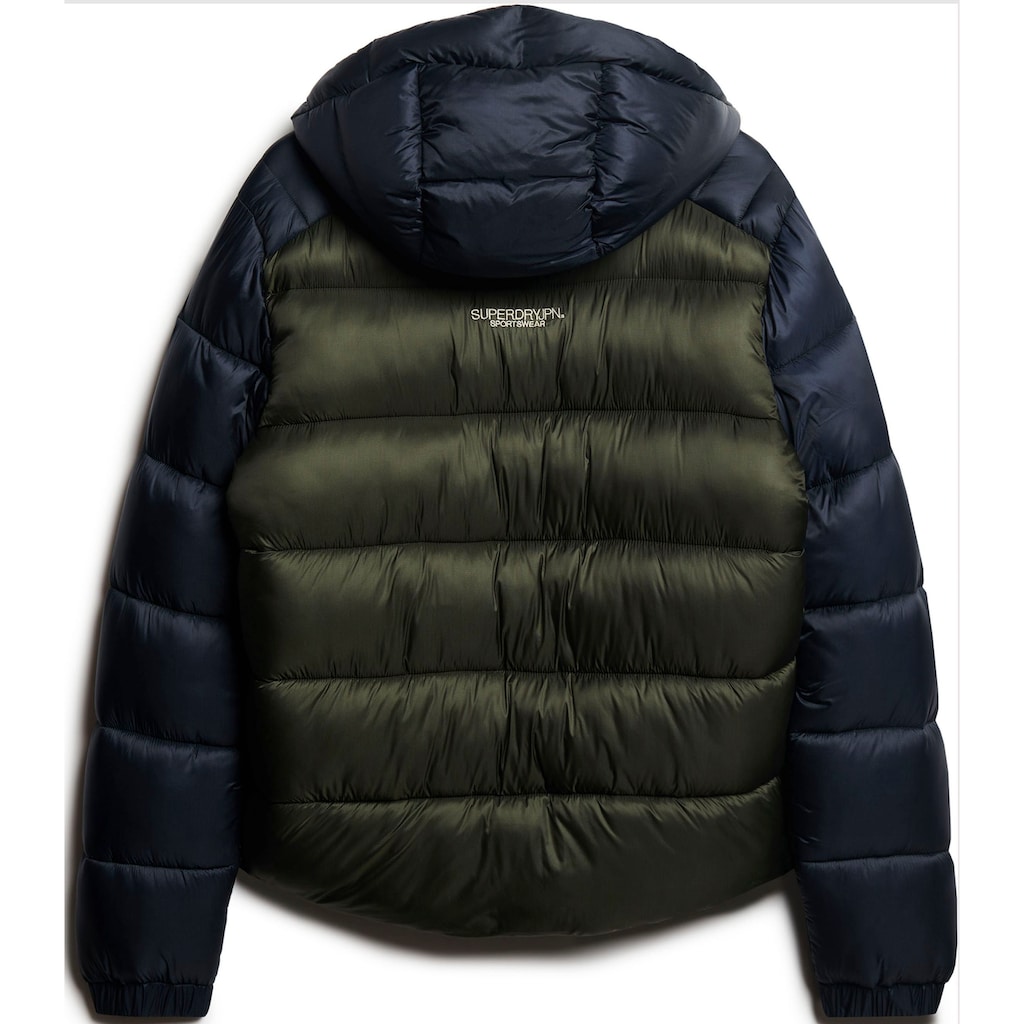 Superdry Steppjacke »HOOD COLOUR BLOCK SPORT PUFFER«