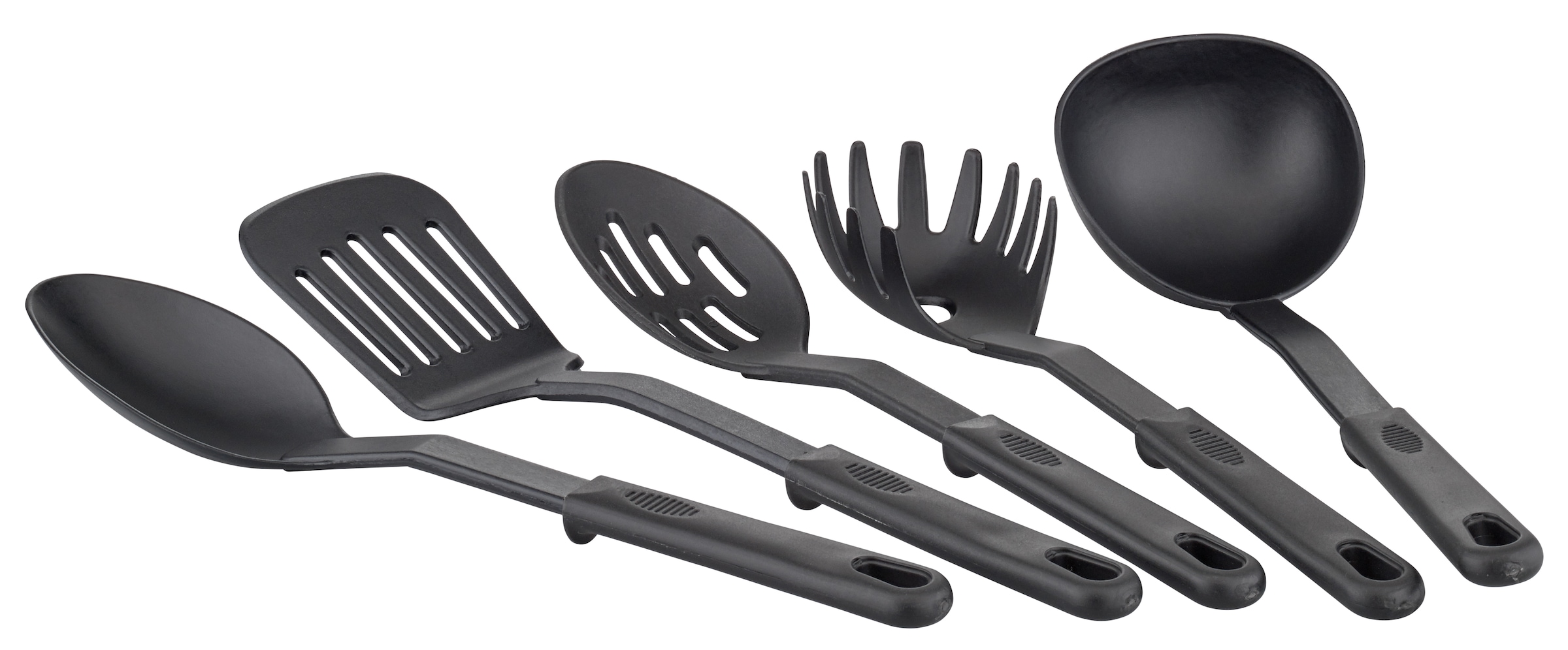 GSW Topf-Set »Milano Nero«, Aluminium, (Set, 15 tlg., je 1 Kochtopf 16/20/2 cm, 1 Stielkasserolle 16cm, je 1 Pfanne 24/28cm), Induktion, inkl. 5-teiliges Küchenhelfer-Set