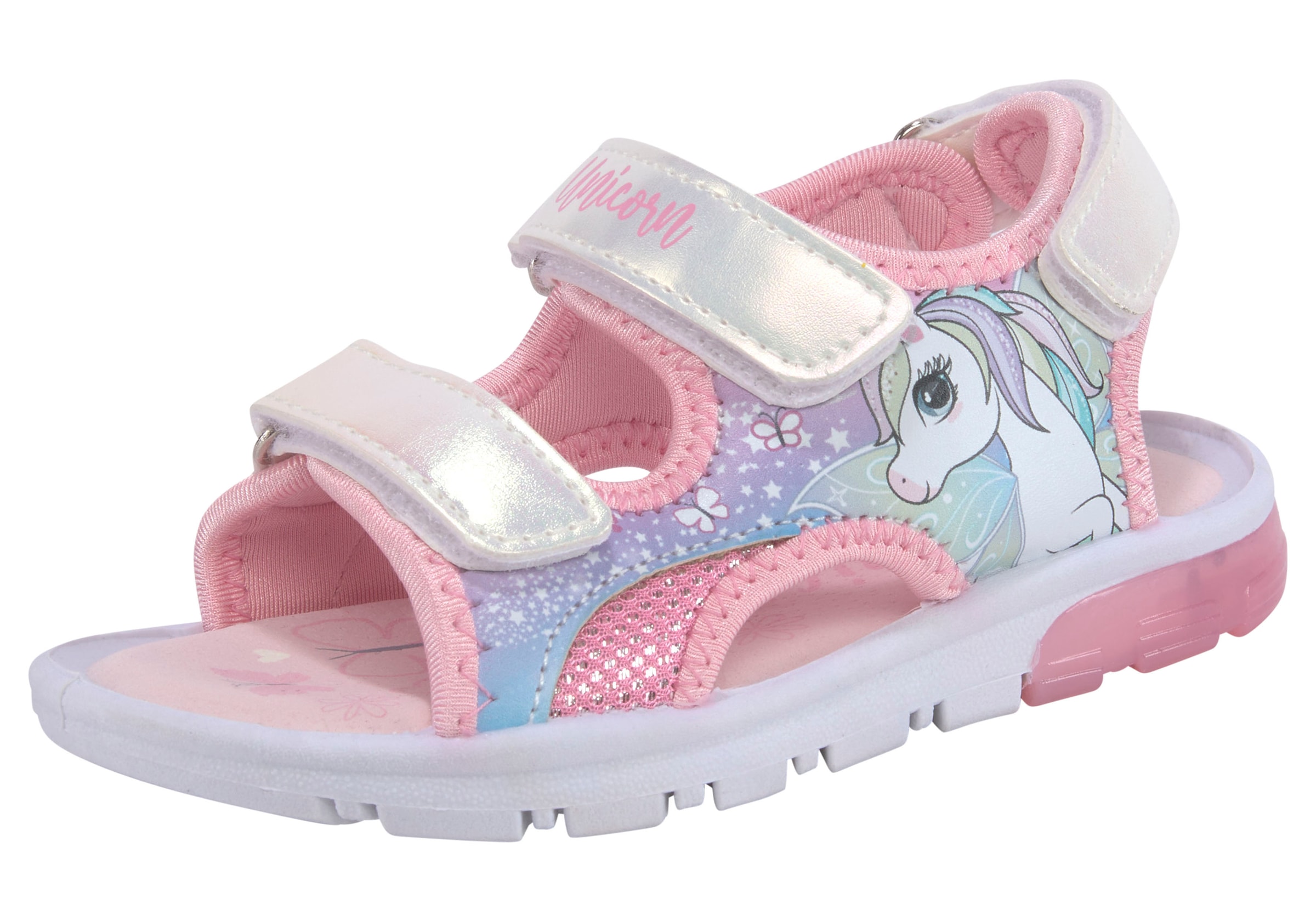 Disney Sandale "Unicorn", mit cooler Blinkfunktion und mit Klettverschlüssen