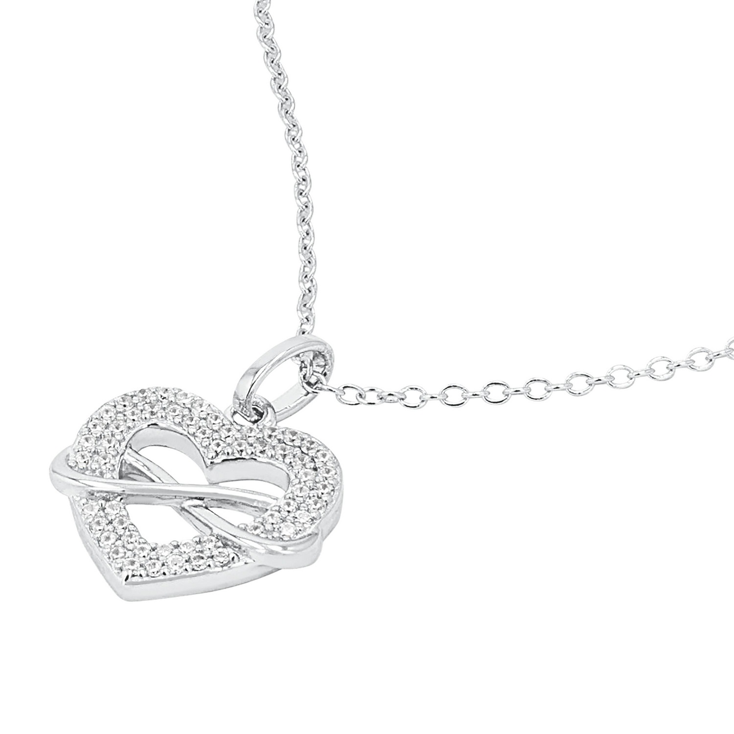 TOM TAILOR Kette mit Anhänger »Schmuck Geschenk Silber 925 Herz Infinity Unendlichkeitsschleife« mit Zirkonia (synth.)