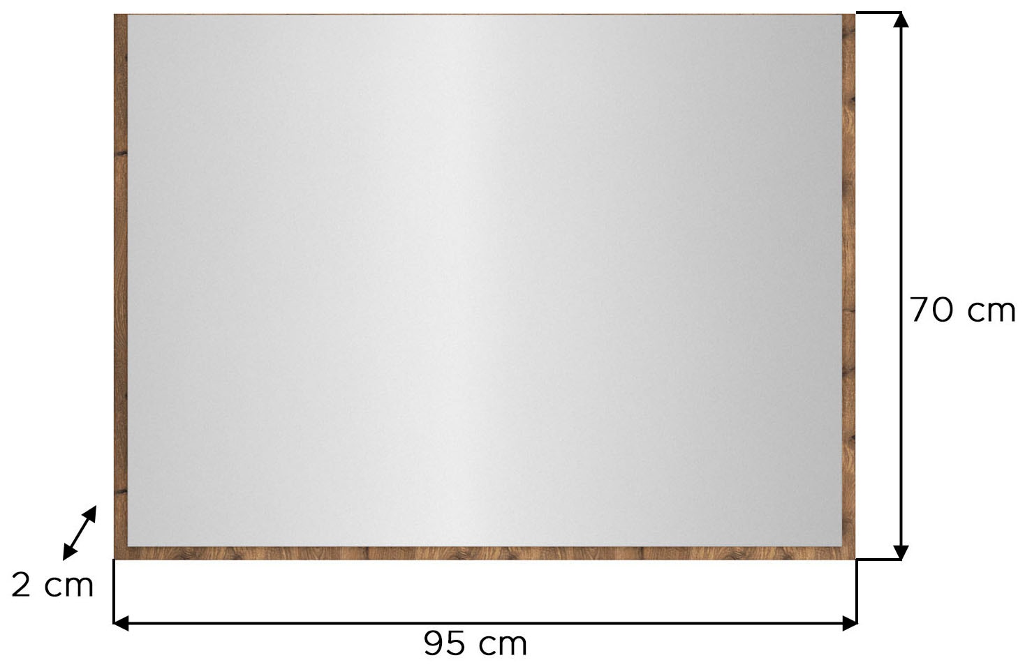 INOSIGN Garderobenspiegel »MUSTA, 95x70x2 cm mit farblich abgesetzer Rahmenoptik«, Spiegel, Wandspiegel, Spiegelpaneel, Flurspiegel, Dielenspiegel