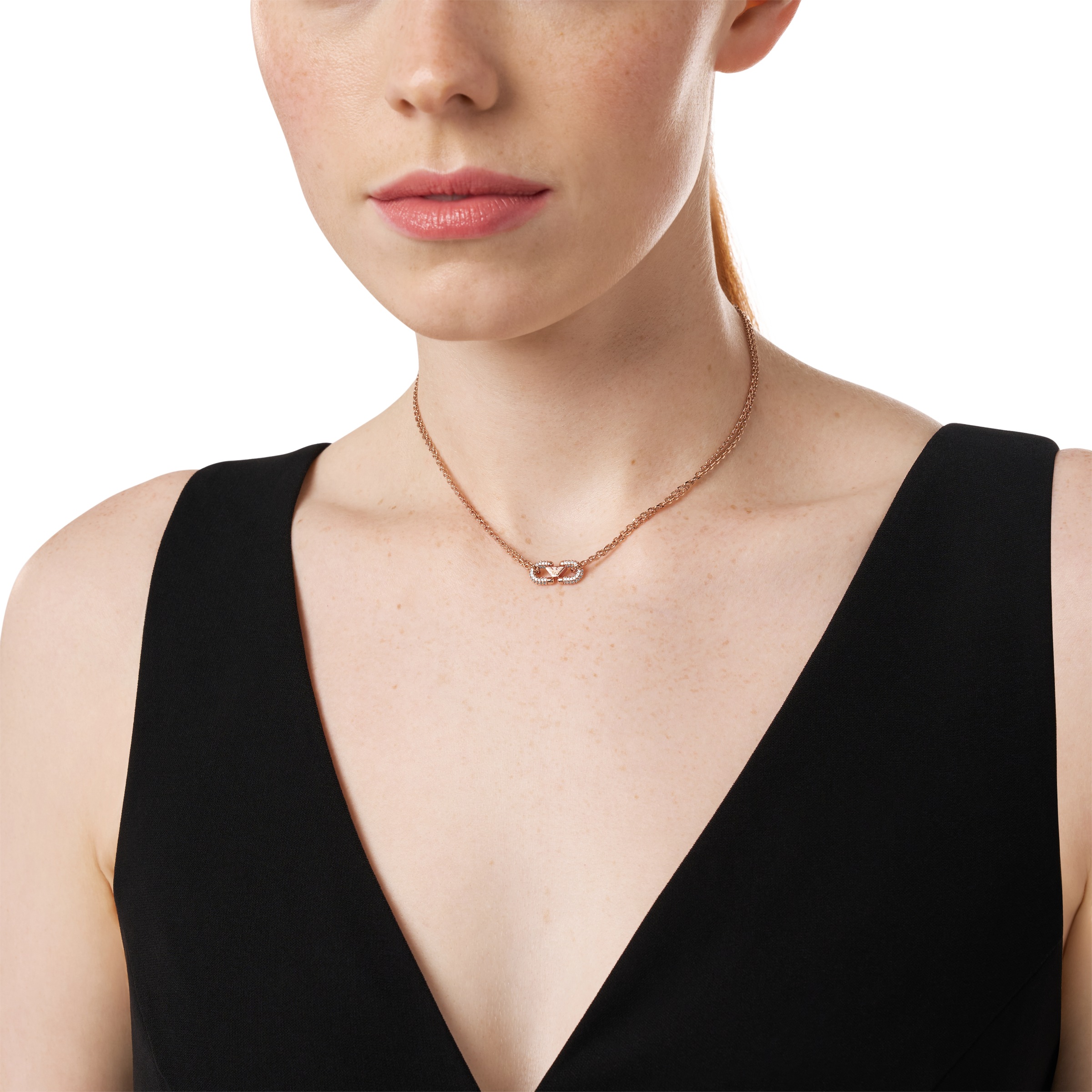 Emporio Armani Kette mit Anhänger »Schmuck Geschenk Edelstahl Halsschmuck COUPLES« mit Zirkonia (synth.)