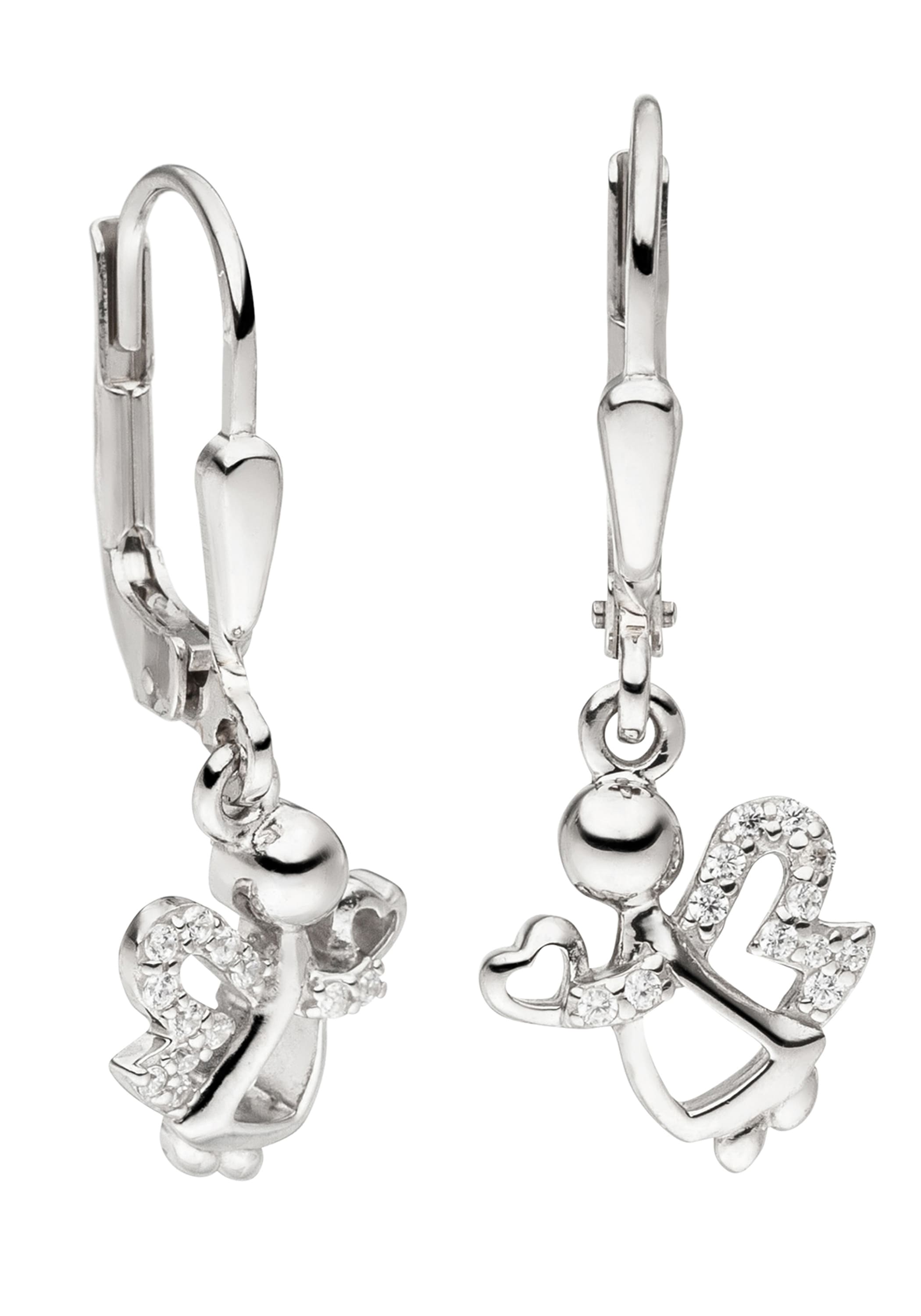JOBO Paar Ohrhänger »Engel-Ohrringe Schutzengel rhodiniert Silber mit | 925 24 Zirkonia«, BAUR bestellen