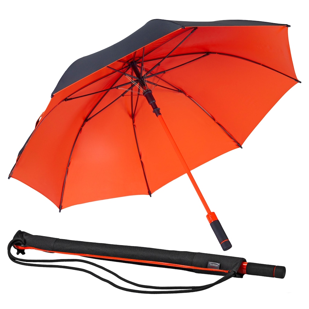 EuroSCHIRM® Stockregenschirm »birdiepal® seasons, schwarz/orange«