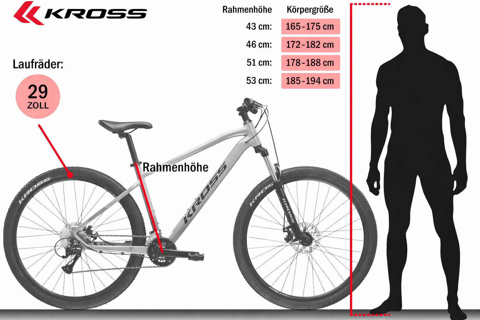 Kross Mountainbike »Hexagon 2.0 EQ« 21 Gang Shimano ALTUS M310 Schaltwerk Kettenschaltung
