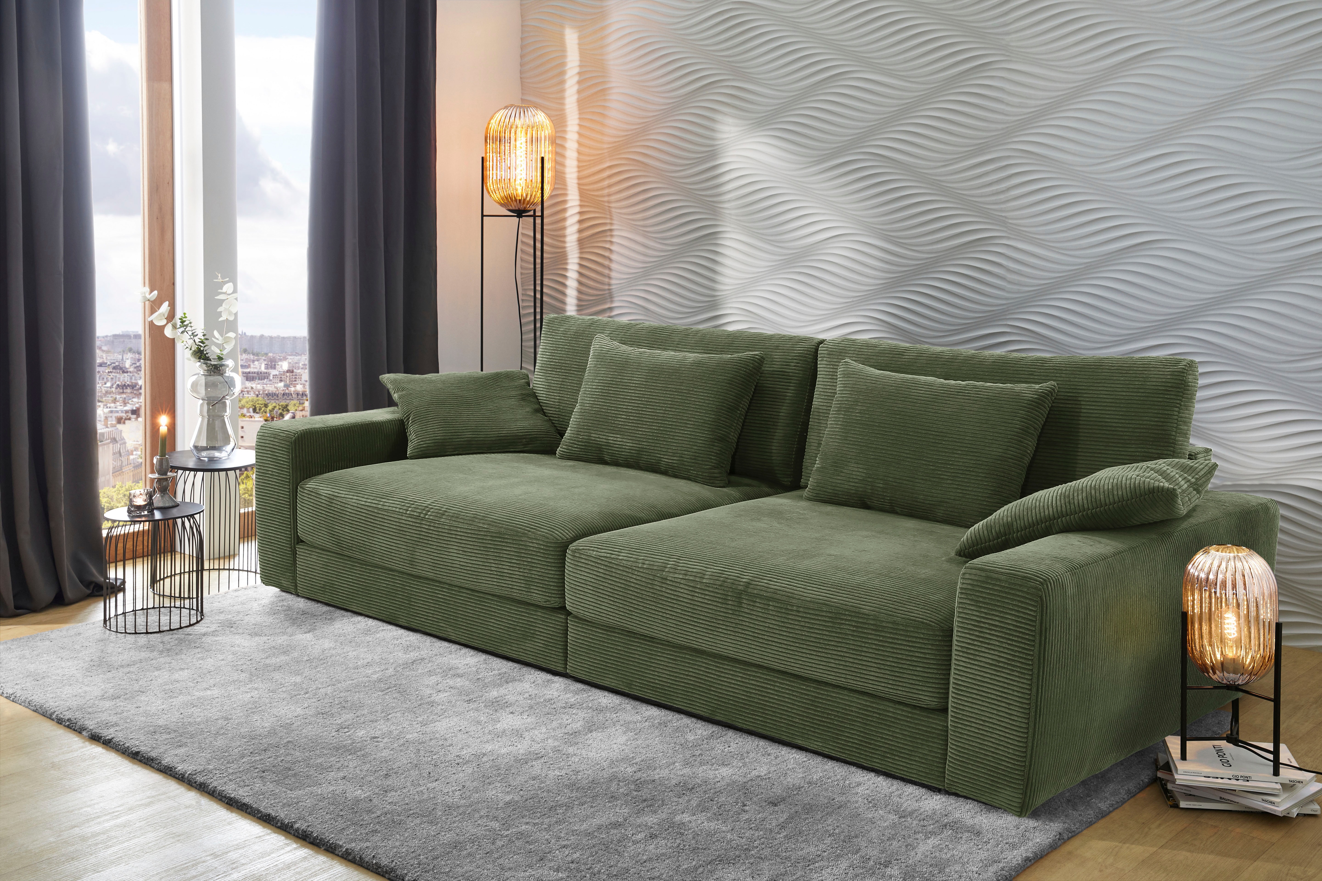 Jockenhöfer Gruppe Big-Sofa "Milano XXL, B: 290 cm, Megasofa, Loungesofa" mit Zierkissen, Relaxfläche 120x240 cm, Federkern