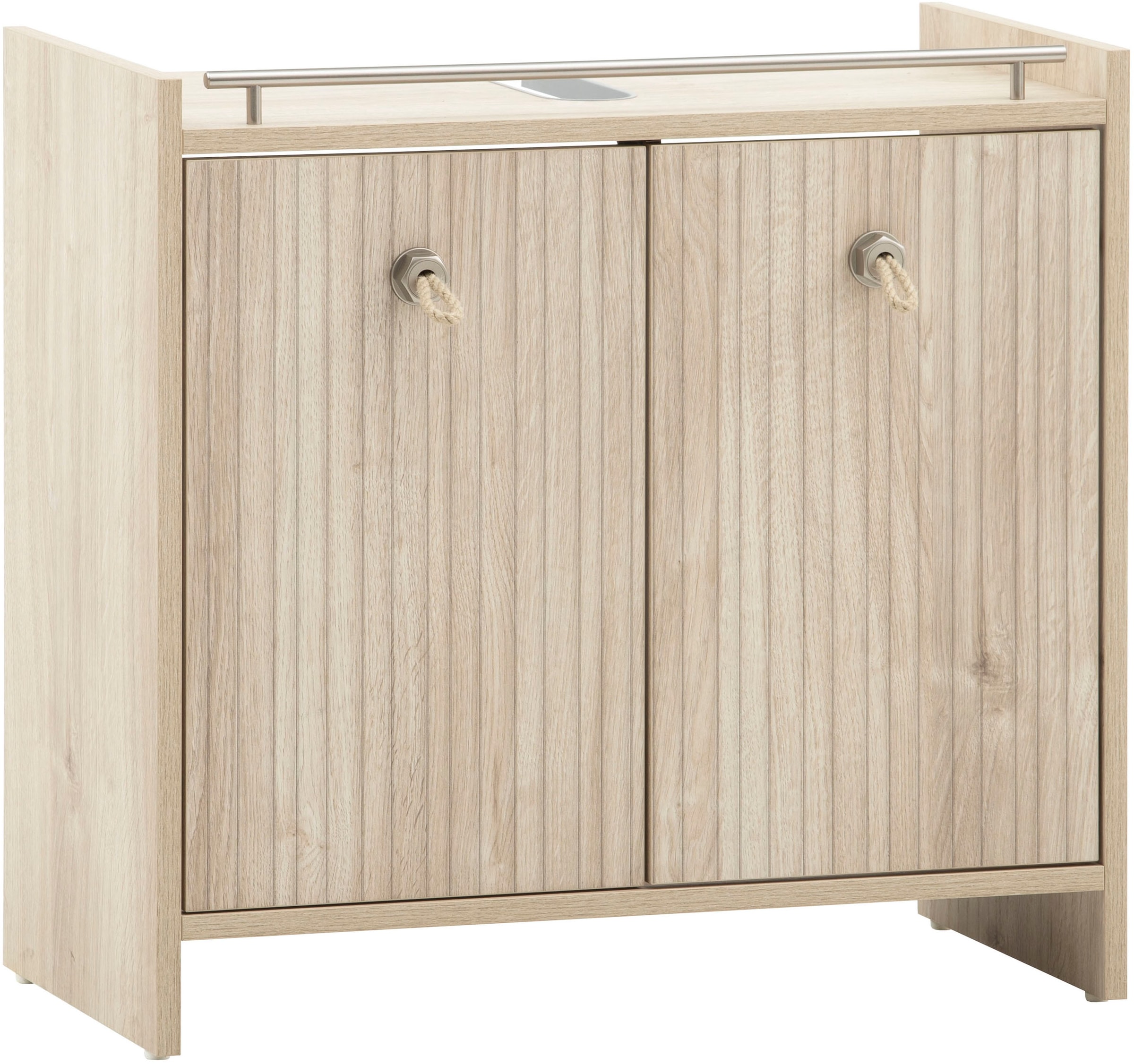 Schildmeyer Waschbeckenunterschrank »SONDERBY, 2 Türen, Breite 65 cm, MADE IN GERMANY« 1 Stk. tlg. Seilgriffe im maritimen Look, MADE IN GERMANY
